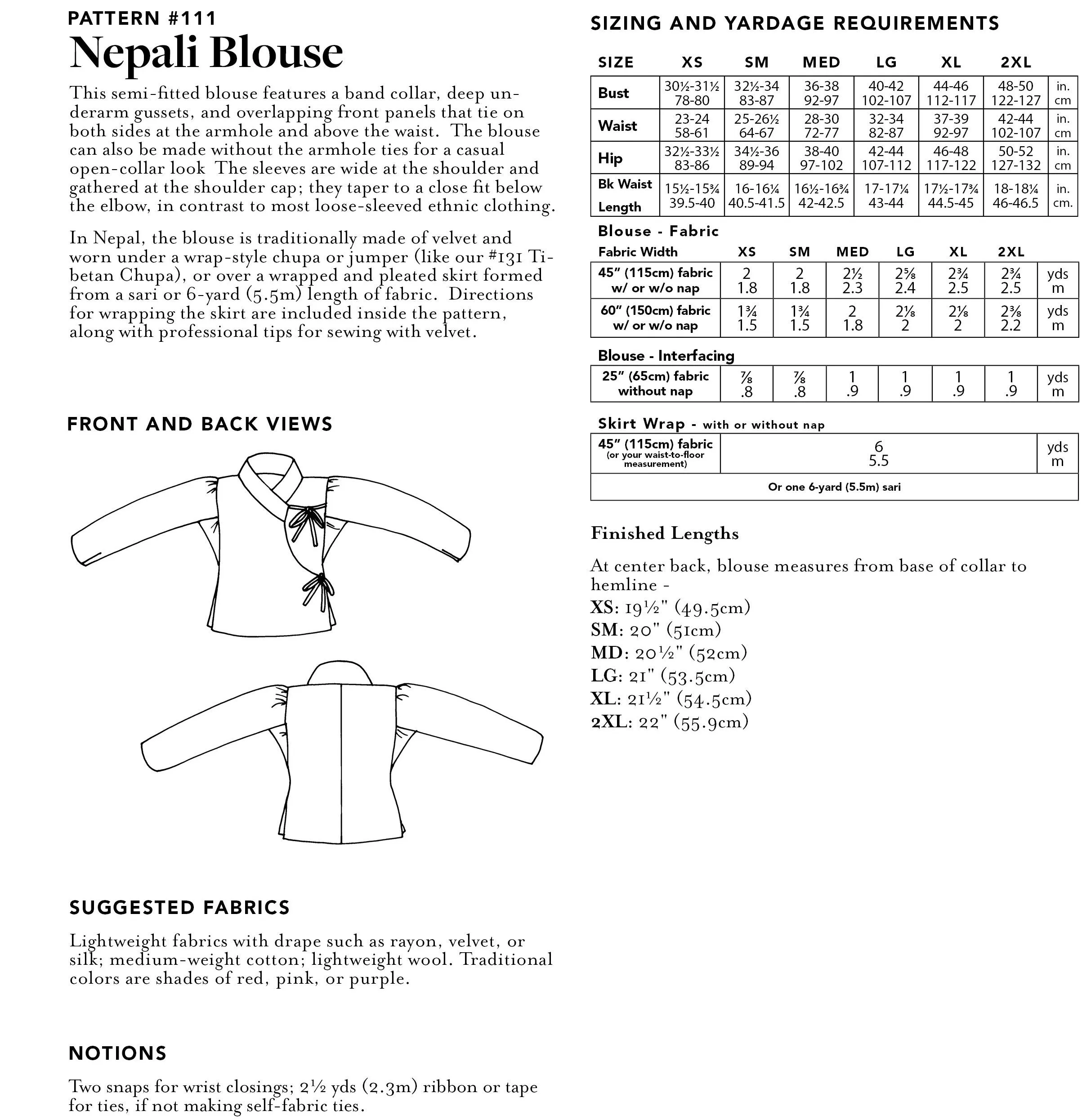 111 Nepali Blouse