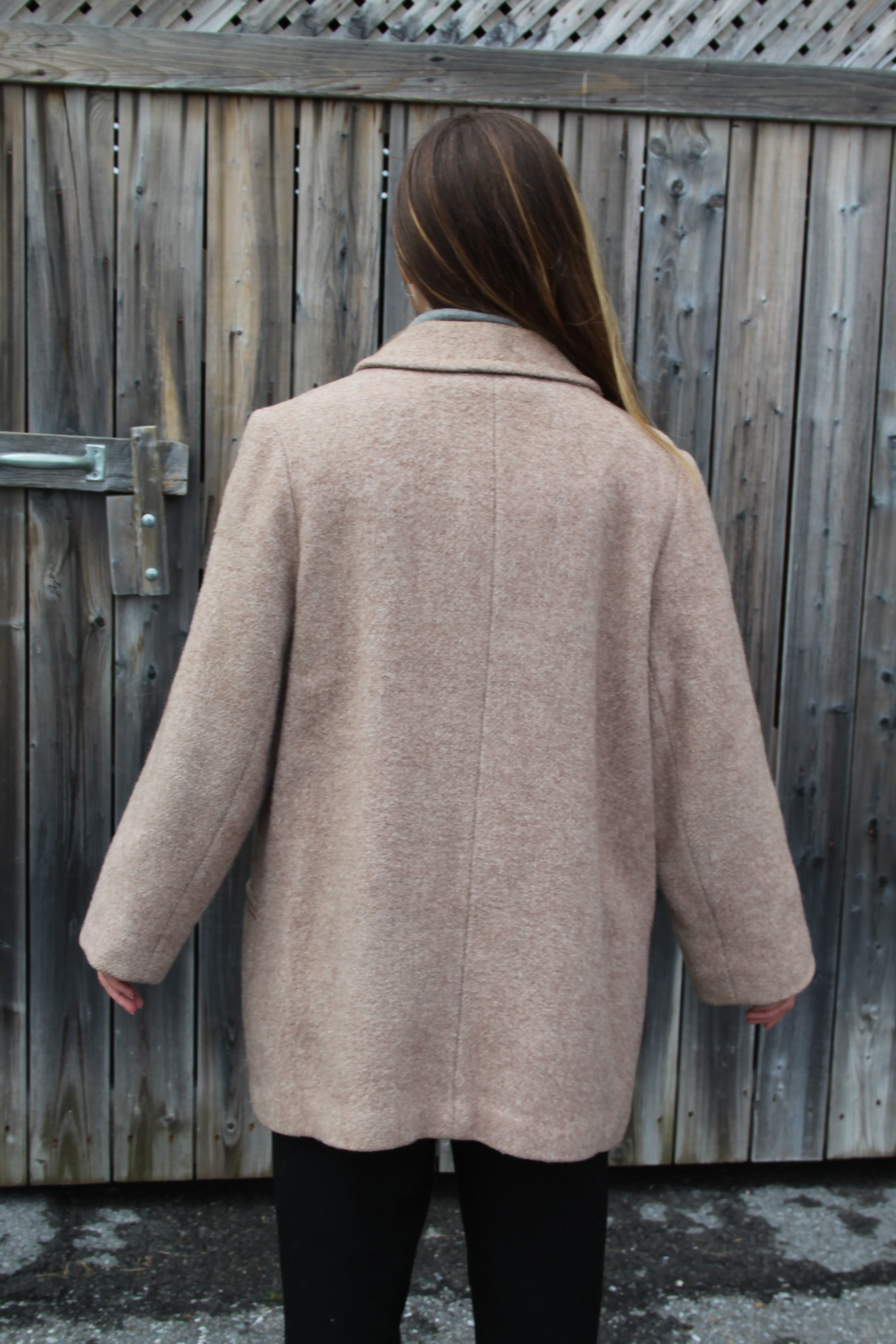 60s Mauve Wool-Blend Double Breasted Mod Trench M/L