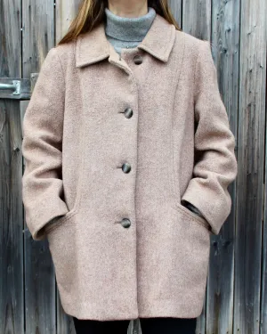 60s Mauve Wool-Blend Double Breasted Mod Trench M/L