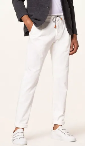 $695 ELEVENTY - JOGGER *SUEDE Draw String* White Cotton Corduroy Pants- 34W