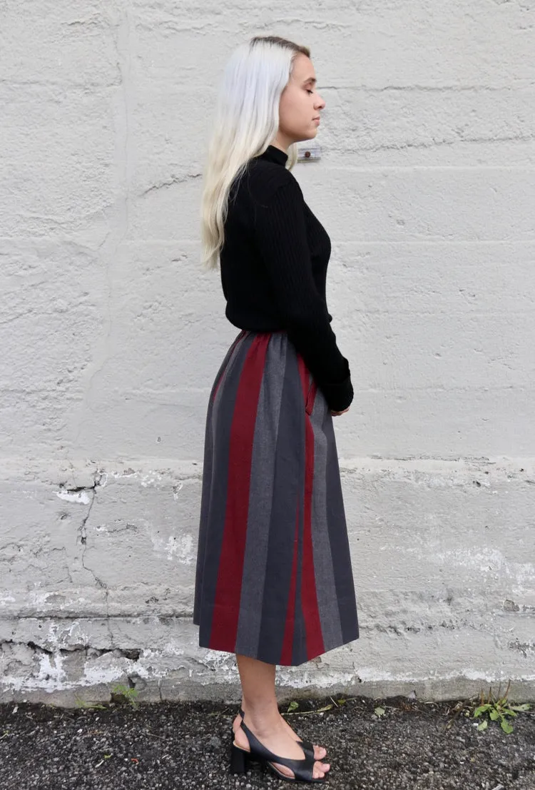 80s pinstriped wool culottes - 27