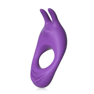 9 Vibrating Rabbit Purple Cock Ring For Couple Play