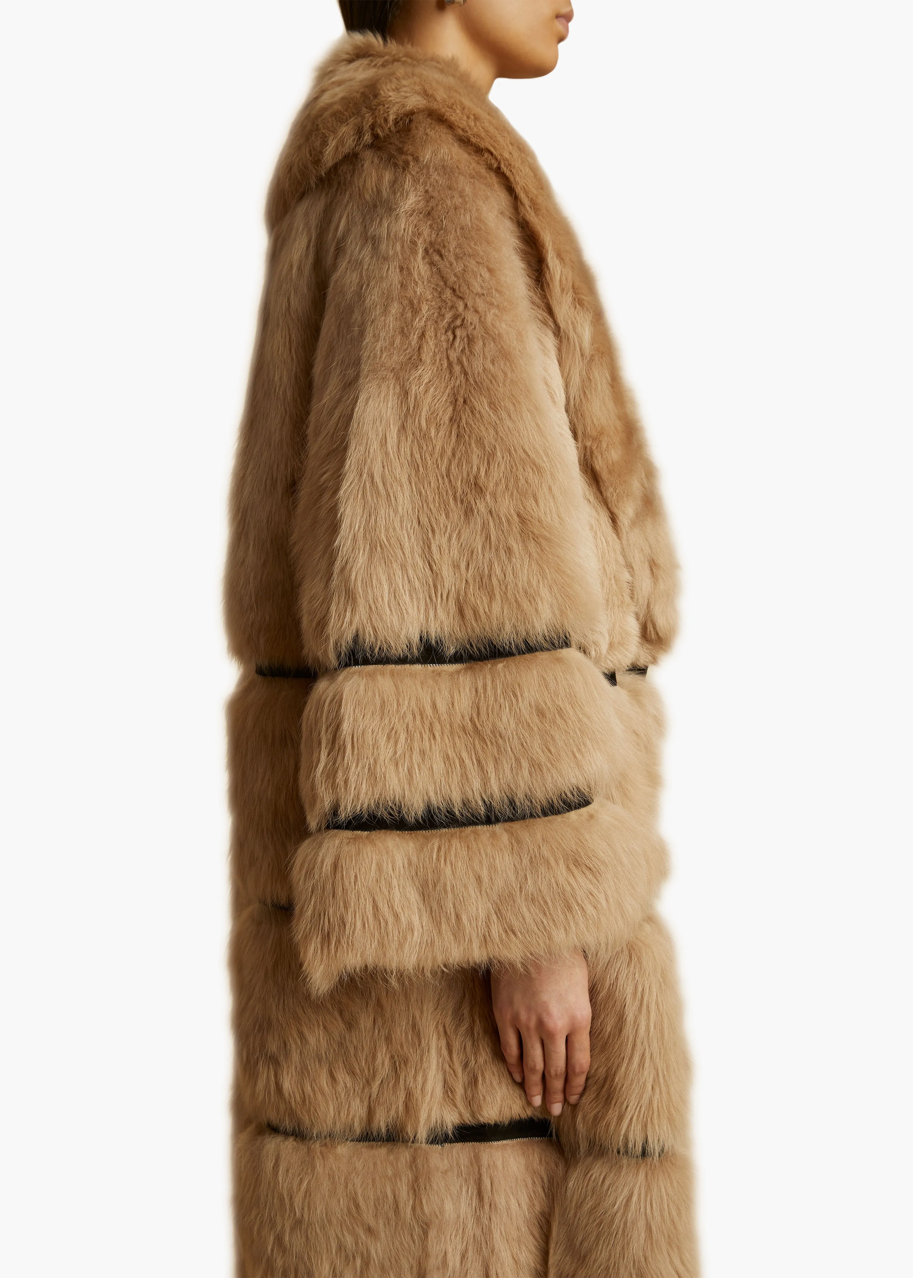 Ada Shearling Coat in Natural