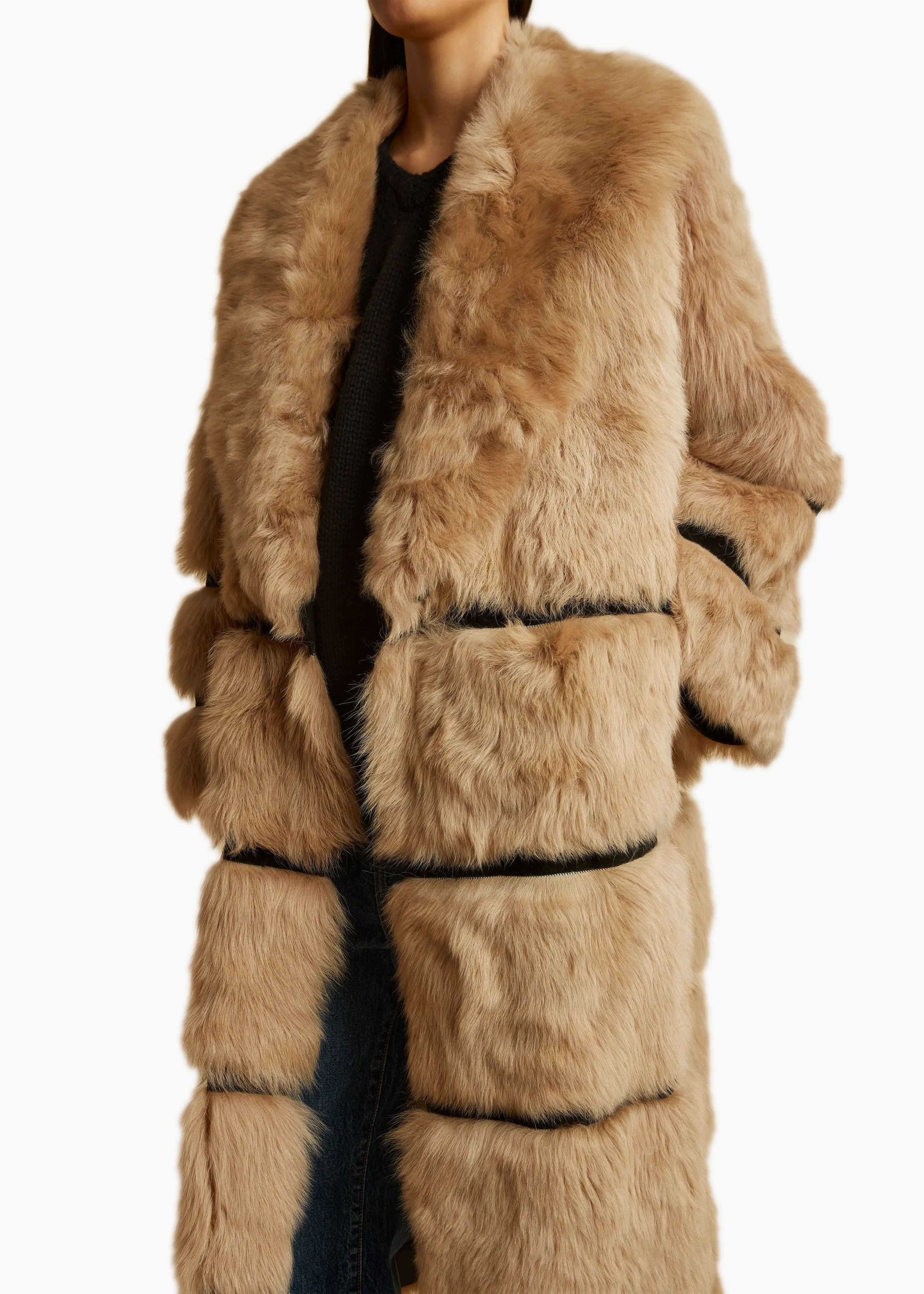 Ada Shearling Coat in Natural