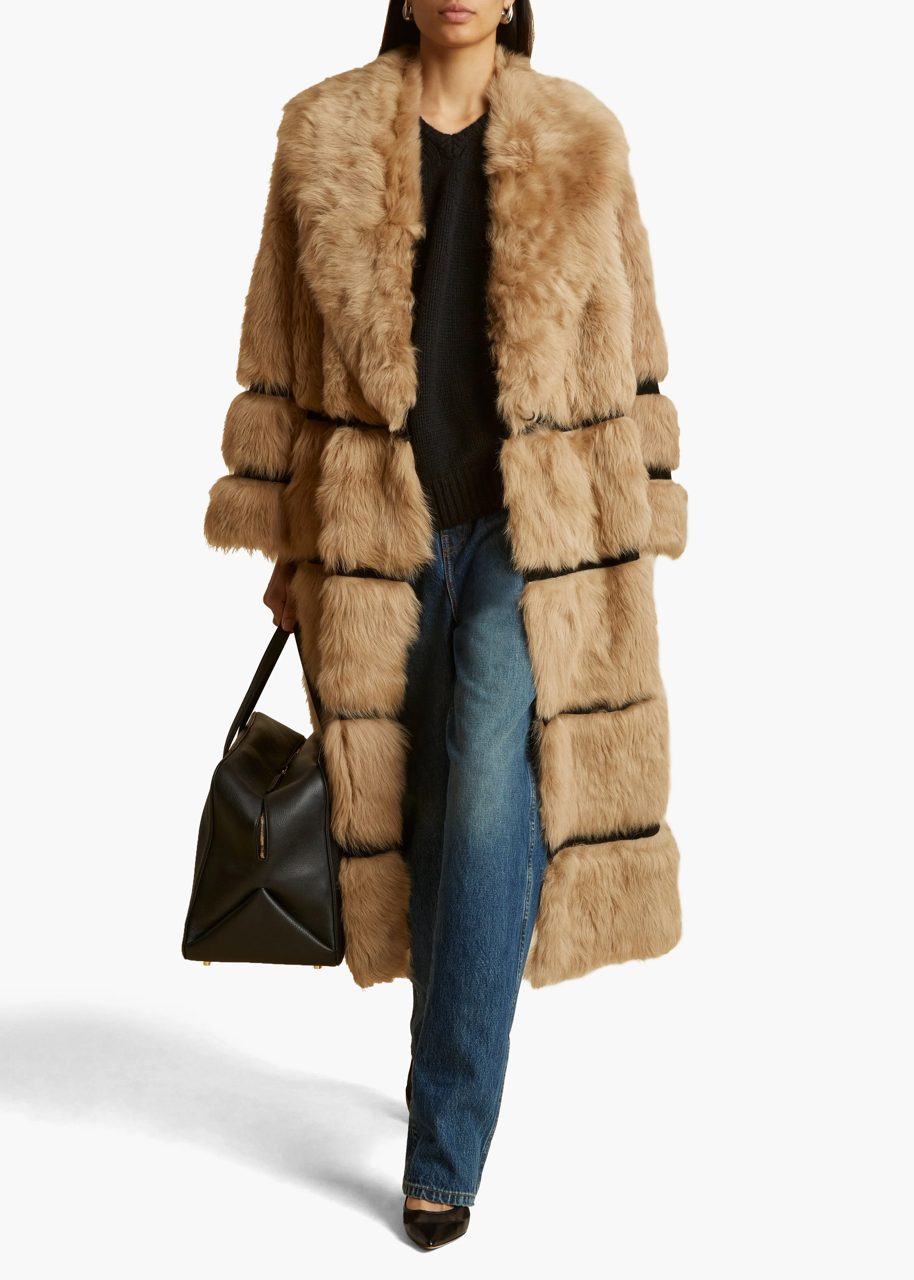 Ada Shearling Coat in Natural