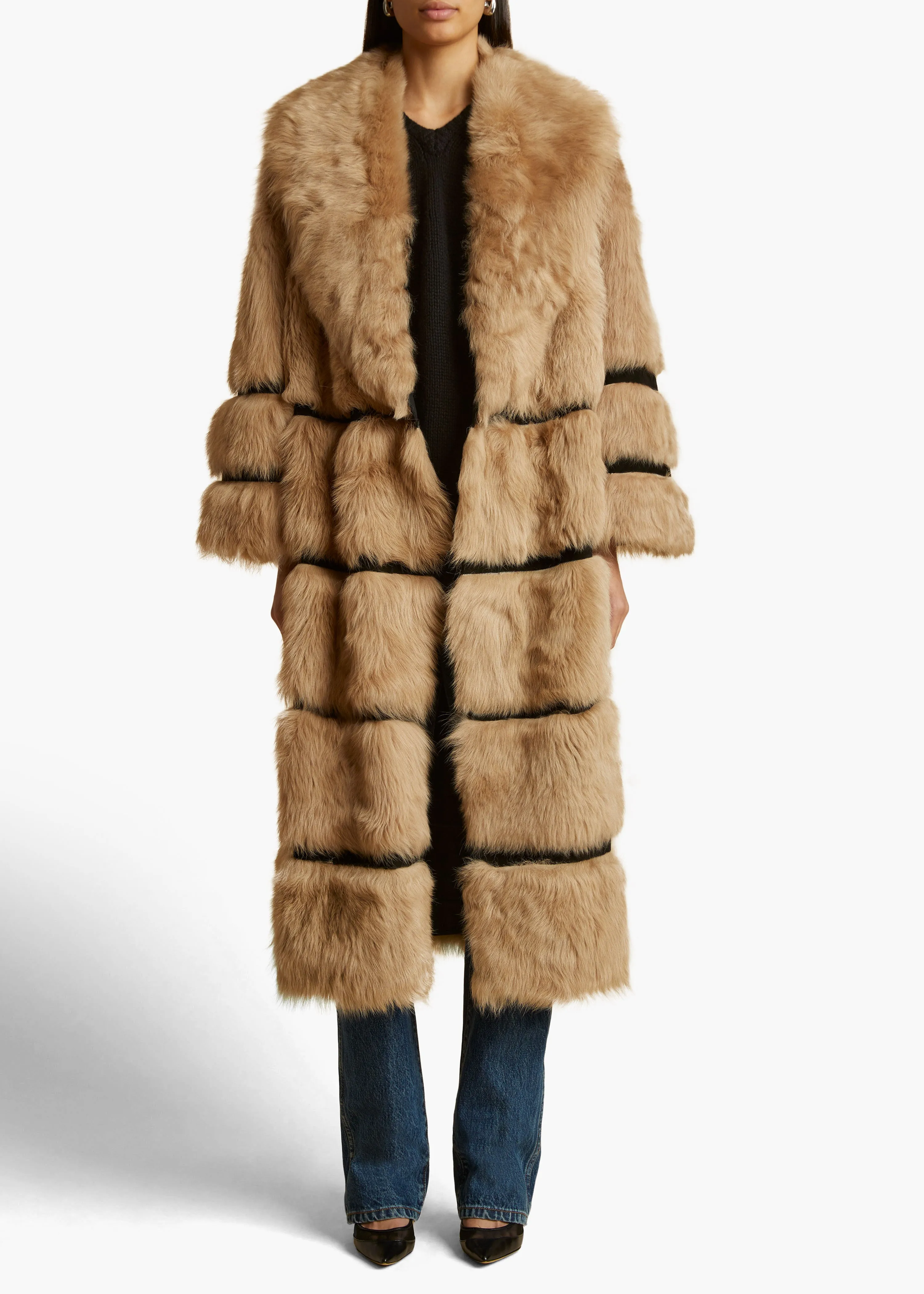 Ada Shearling Coat in Natural