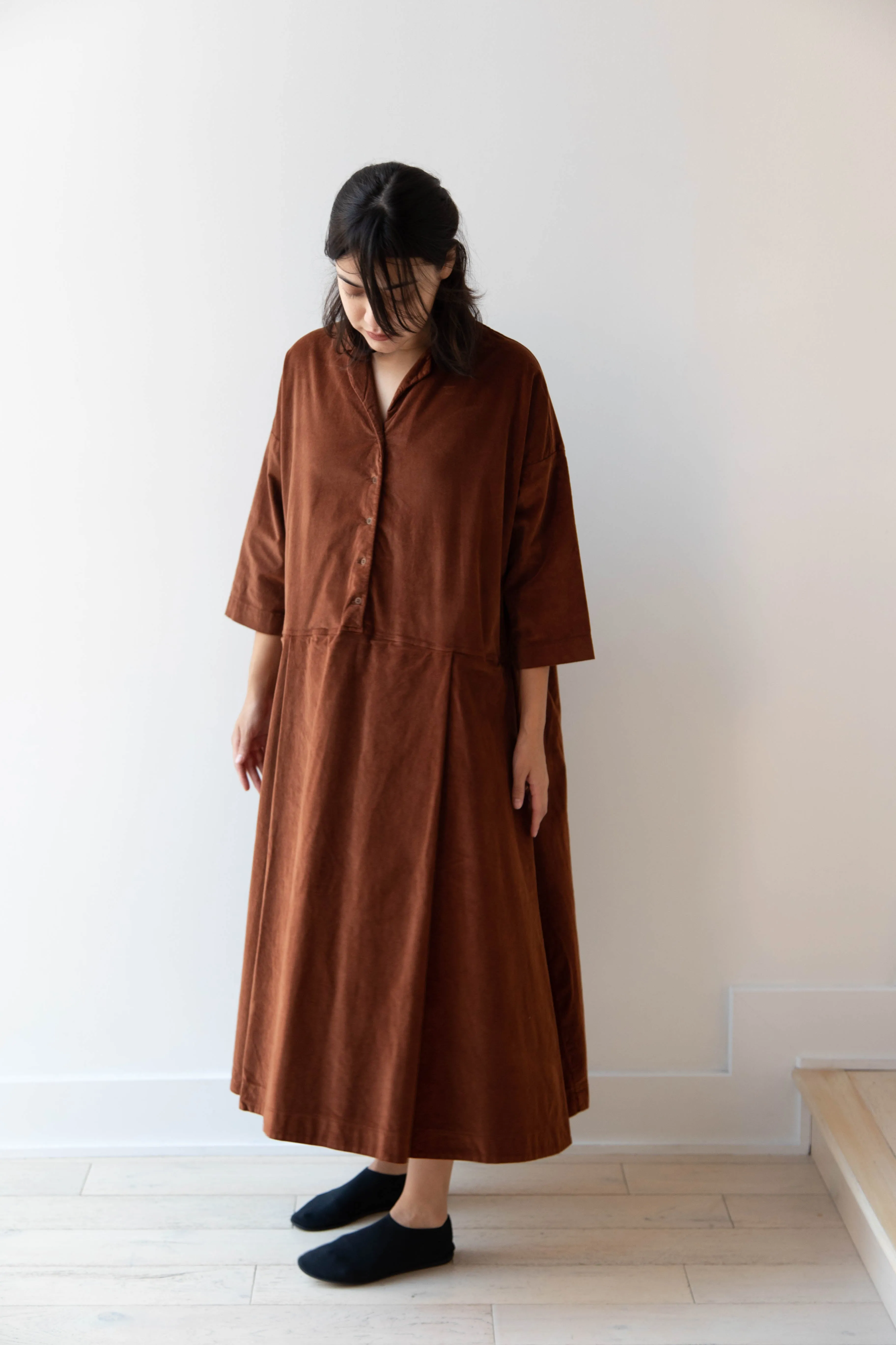 Album di Famiglia | Velvet Tailored Collar Dress in Rust