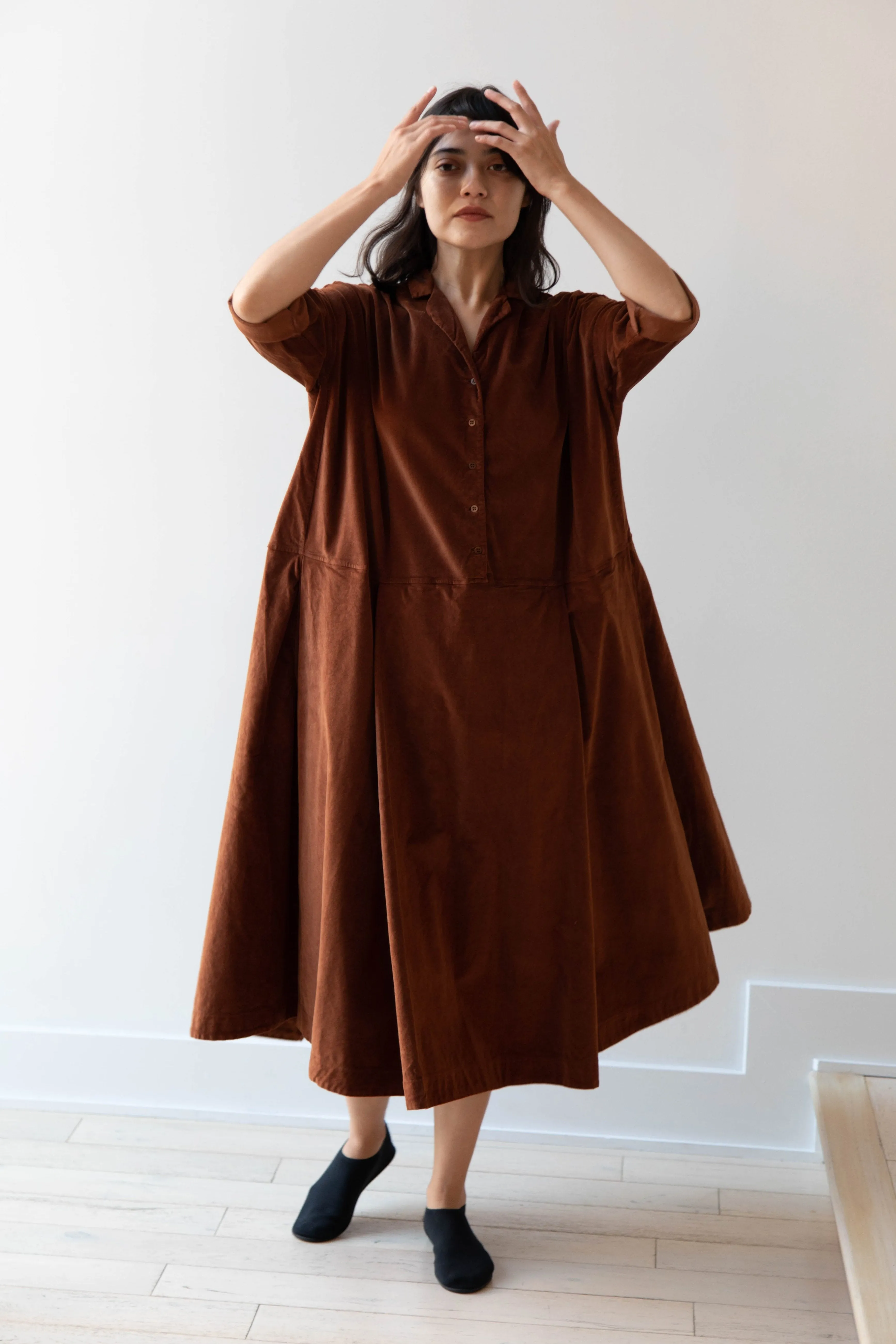 Album di Famiglia | Velvet Tailored Collar Dress in Rust