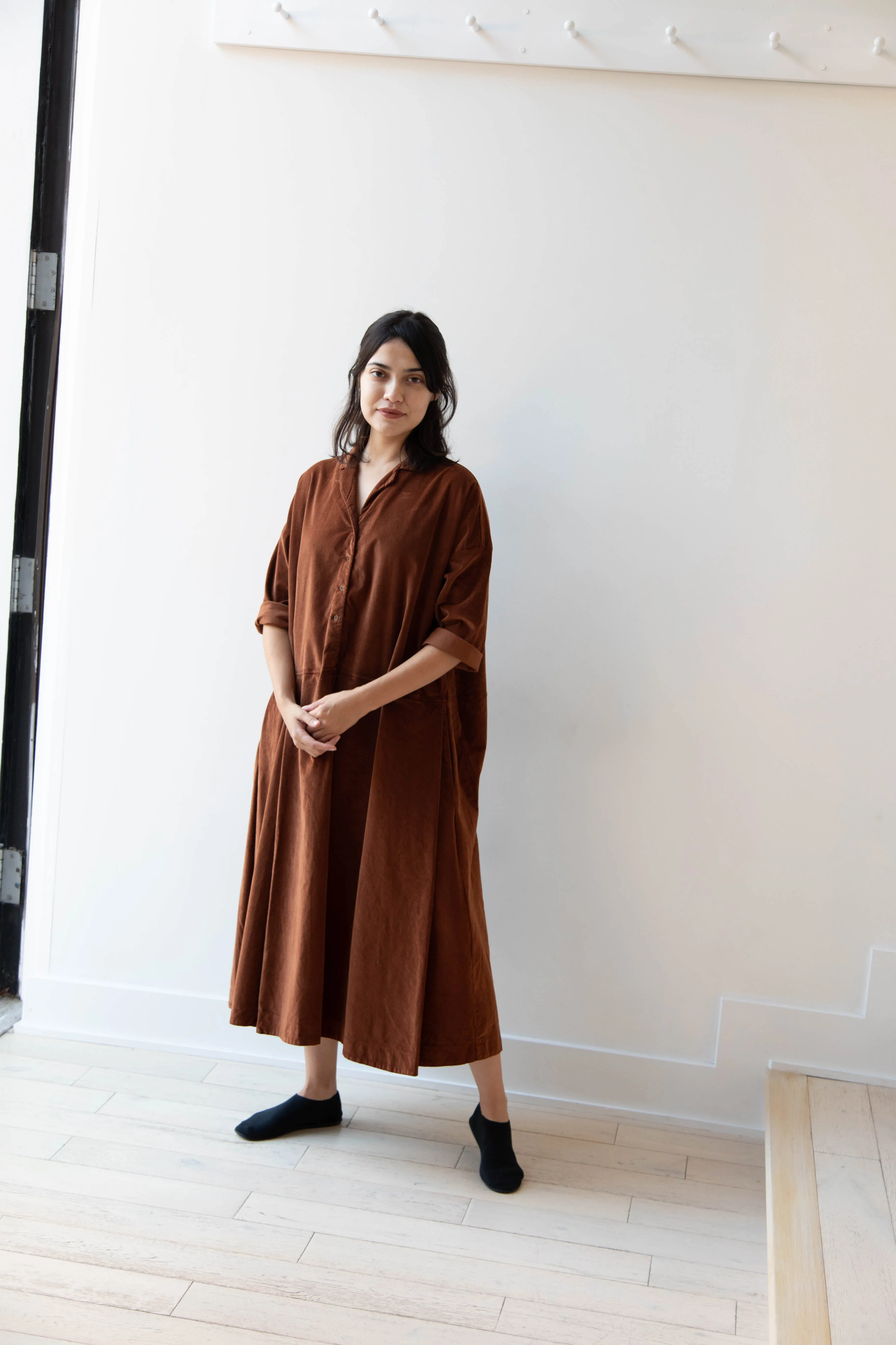 Album di Famiglia | Velvet Tailored Collar Dress in Rust