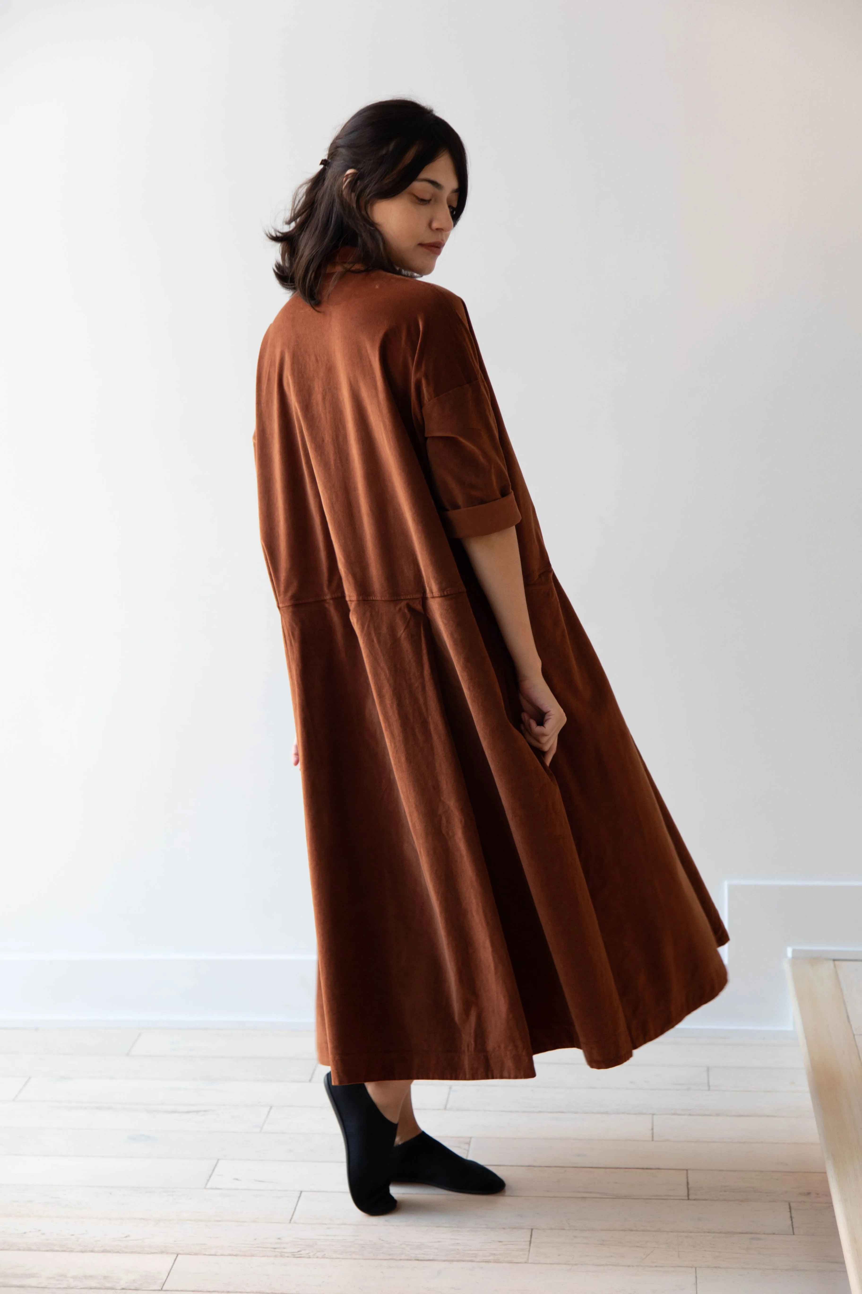 Album di Famiglia | Velvet Tailored Collar Dress in Rust