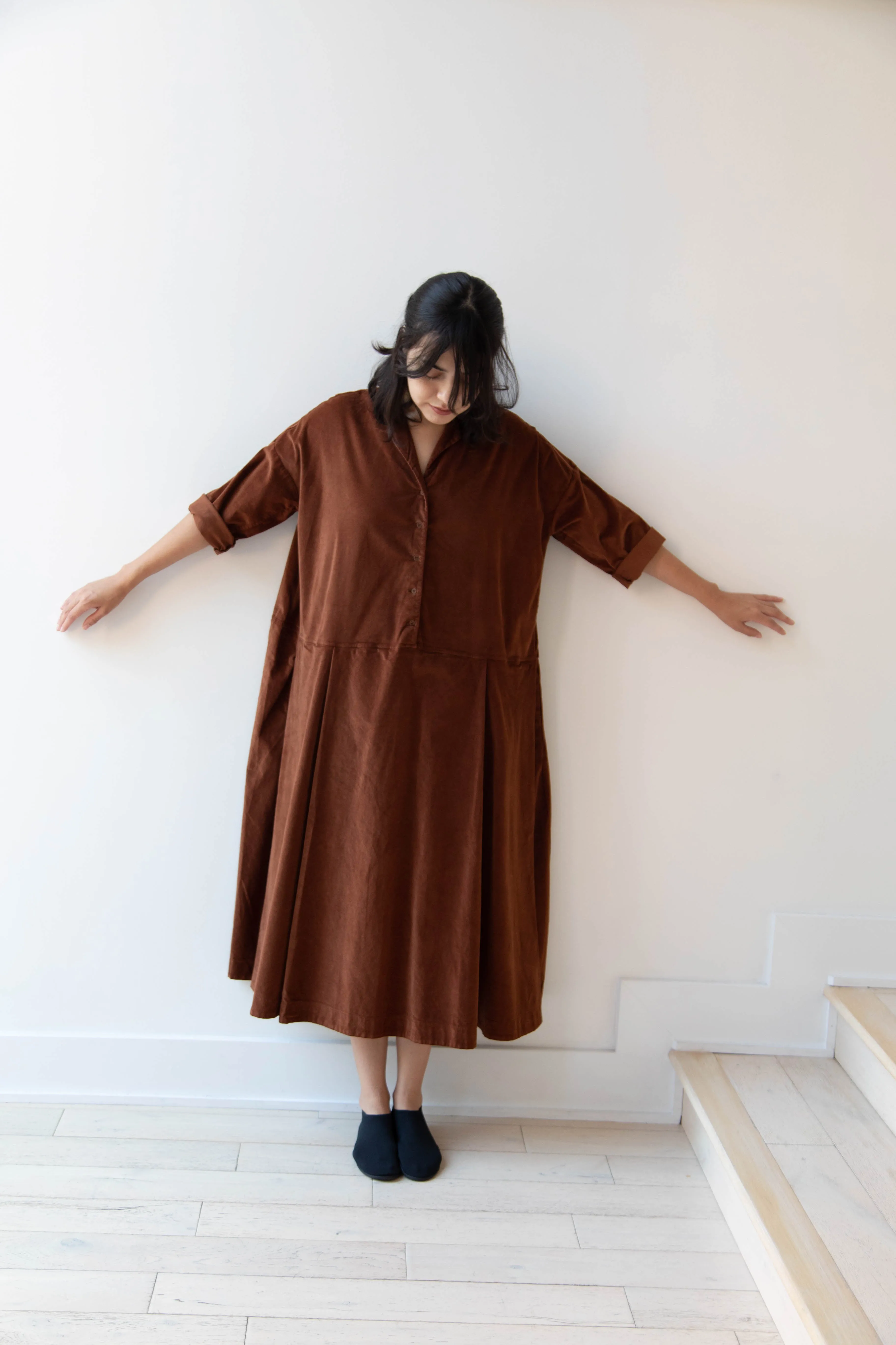 Album di Famiglia | Velvet Tailored Collar Dress in Rust