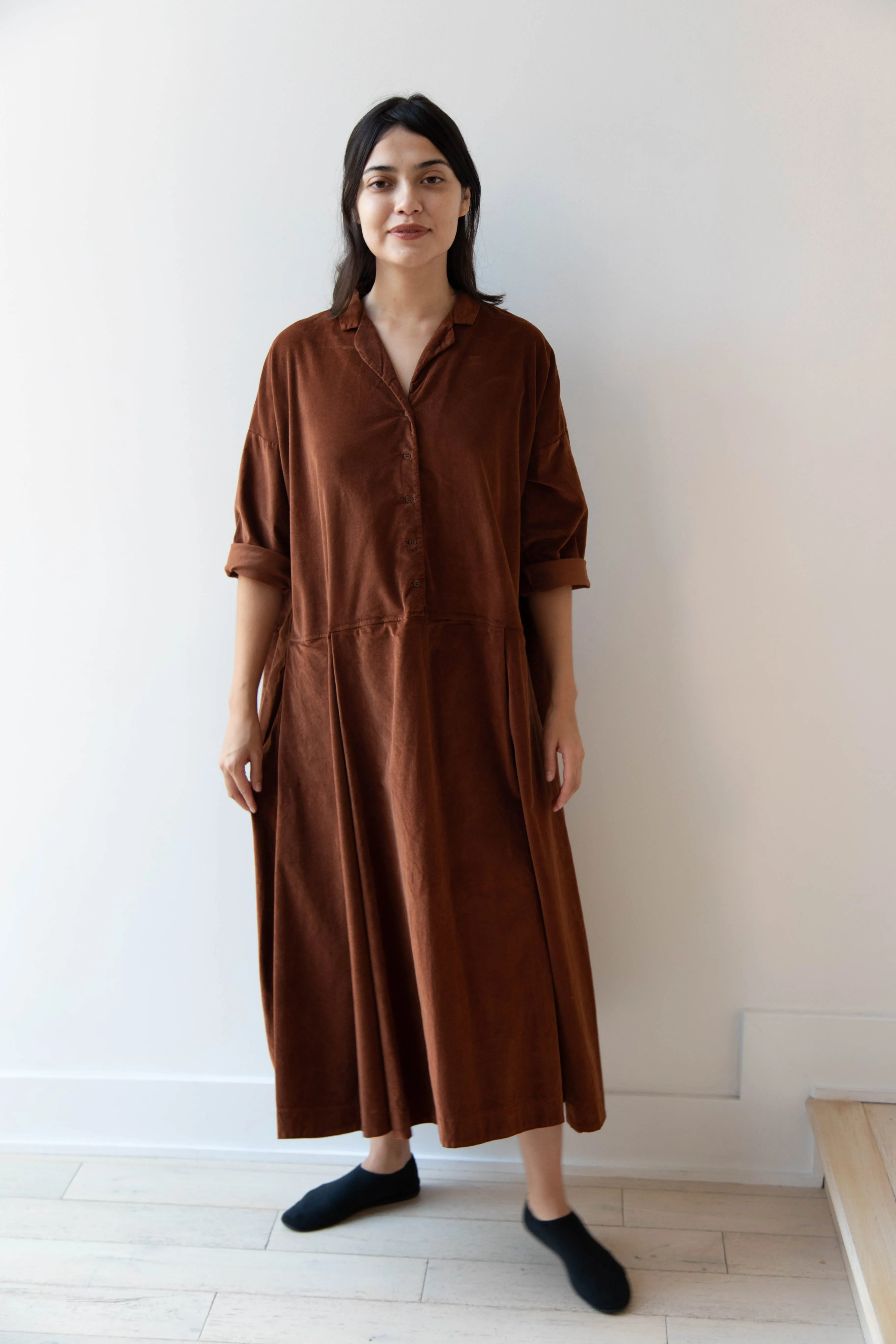 Album di Famiglia | Velvet Tailored Collar Dress in Rust