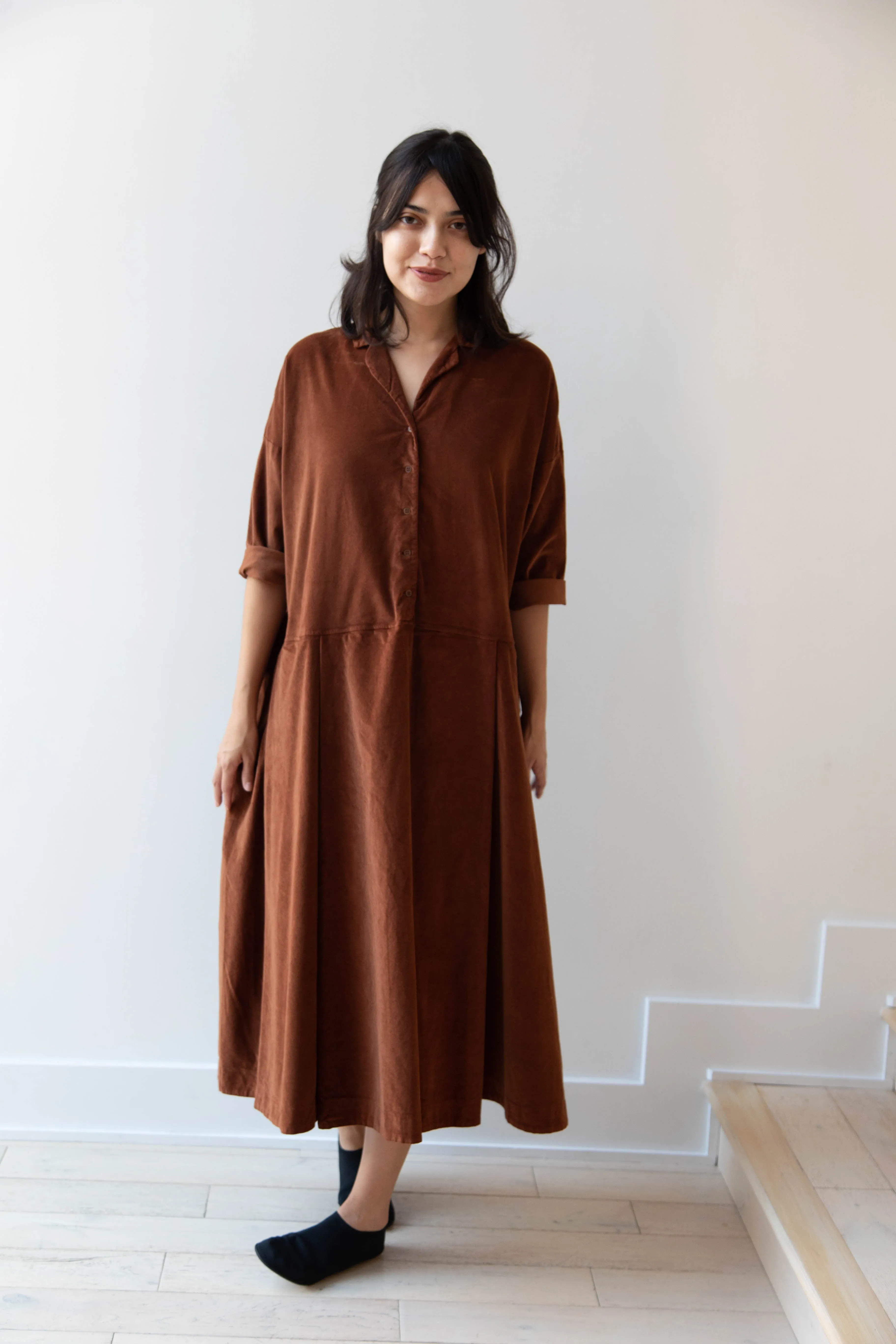 Album di Famiglia | Velvet Tailored Collar Dress in Rust