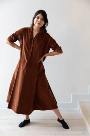 Album di Famiglia | Velvet Tailored Collar Dress in Rust