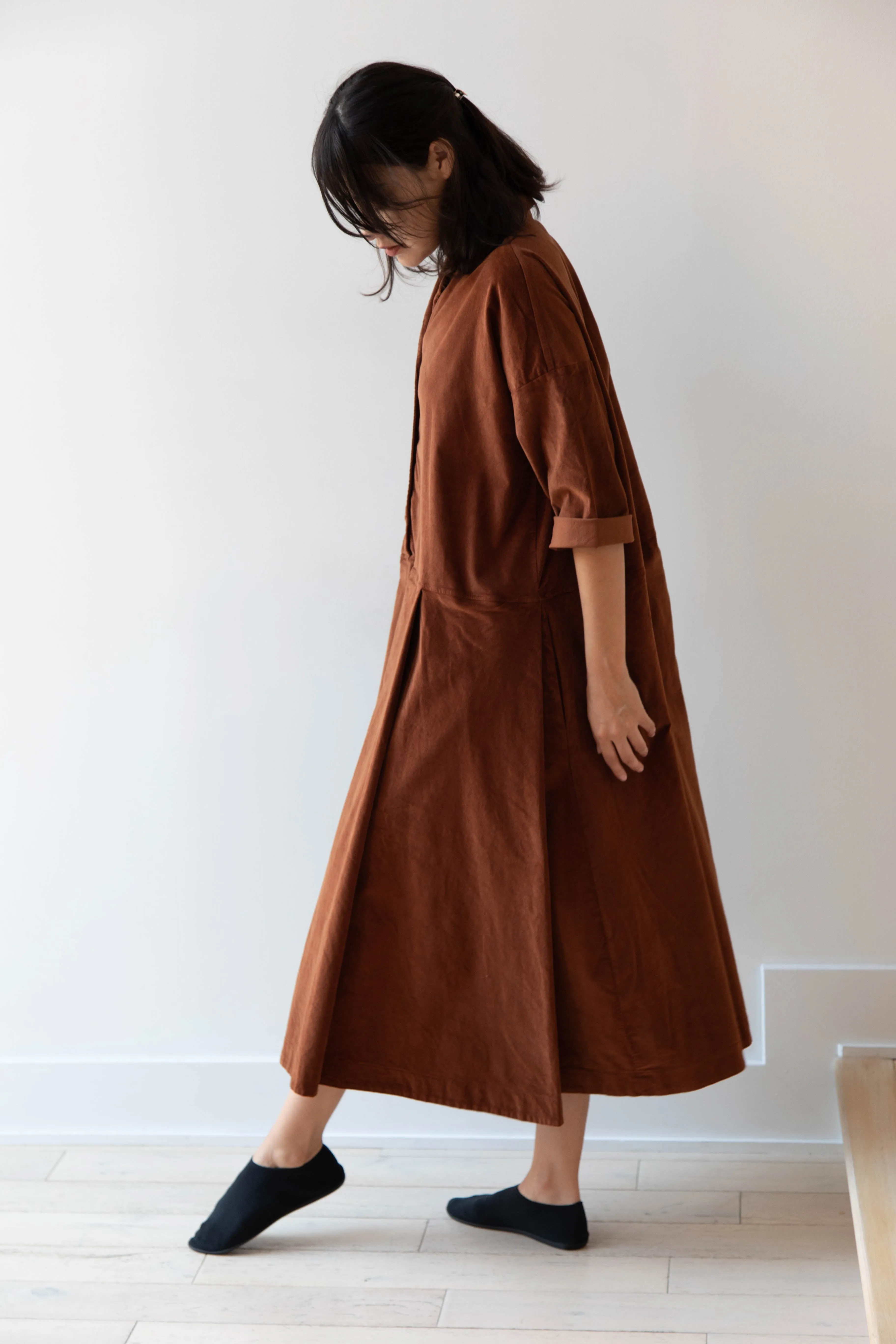 Album di Famiglia | Velvet Tailored Collar Dress in Rust