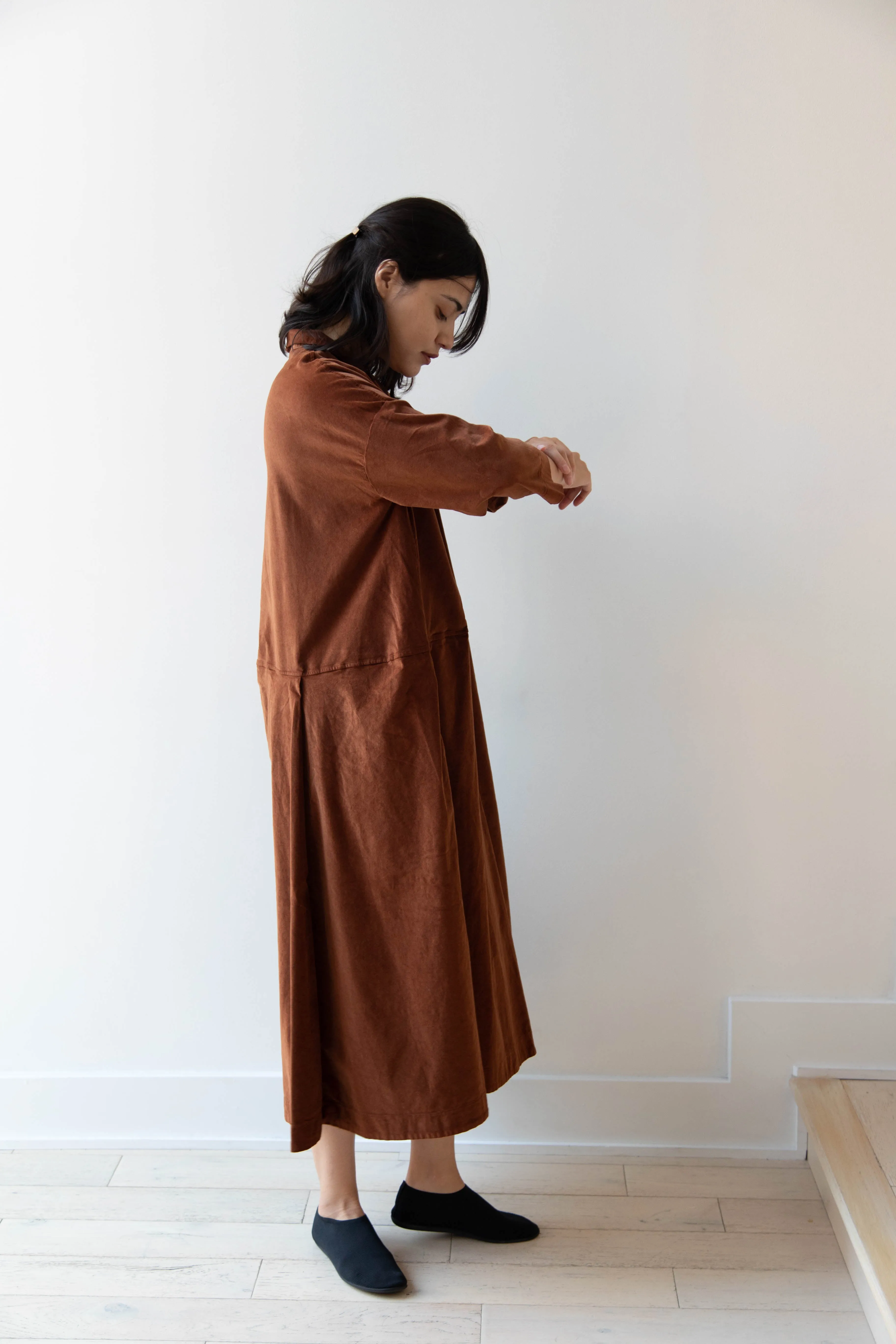 Album di Famiglia | Velvet Tailored Collar Dress in Rust