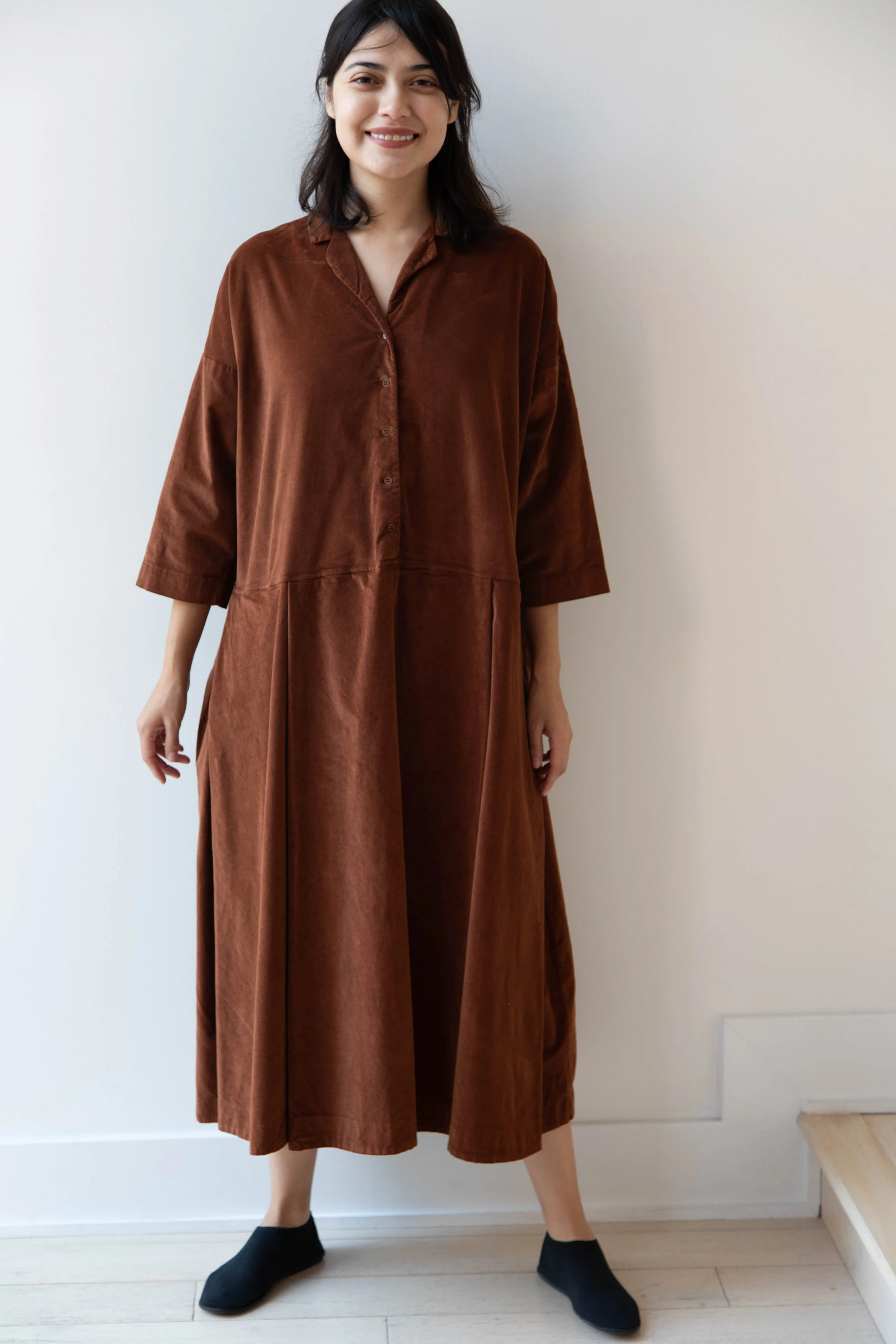 Album di Famiglia | Velvet Tailored Collar Dress in Rust