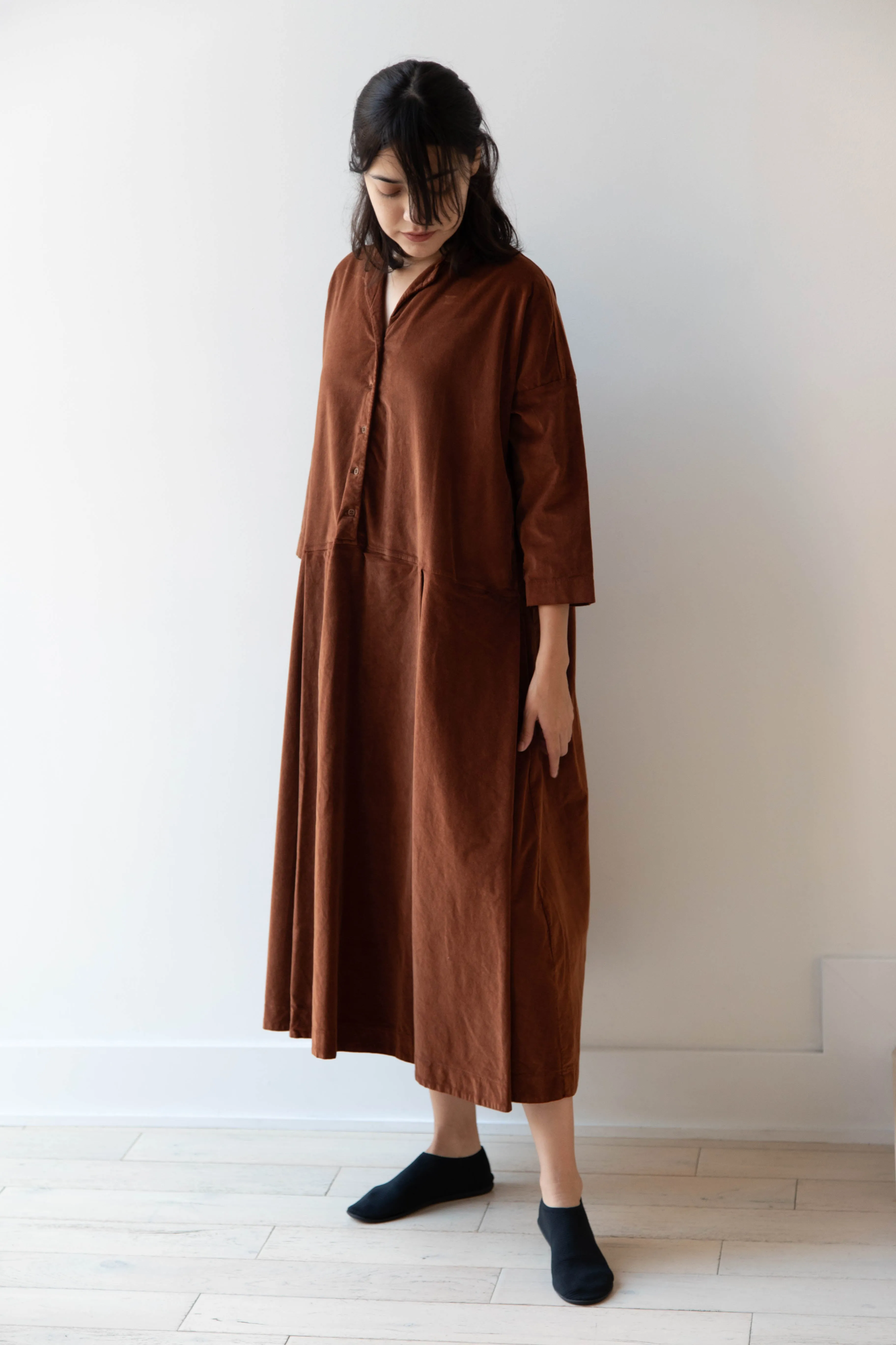 Album di Famiglia | Velvet Tailored Collar Dress in Rust