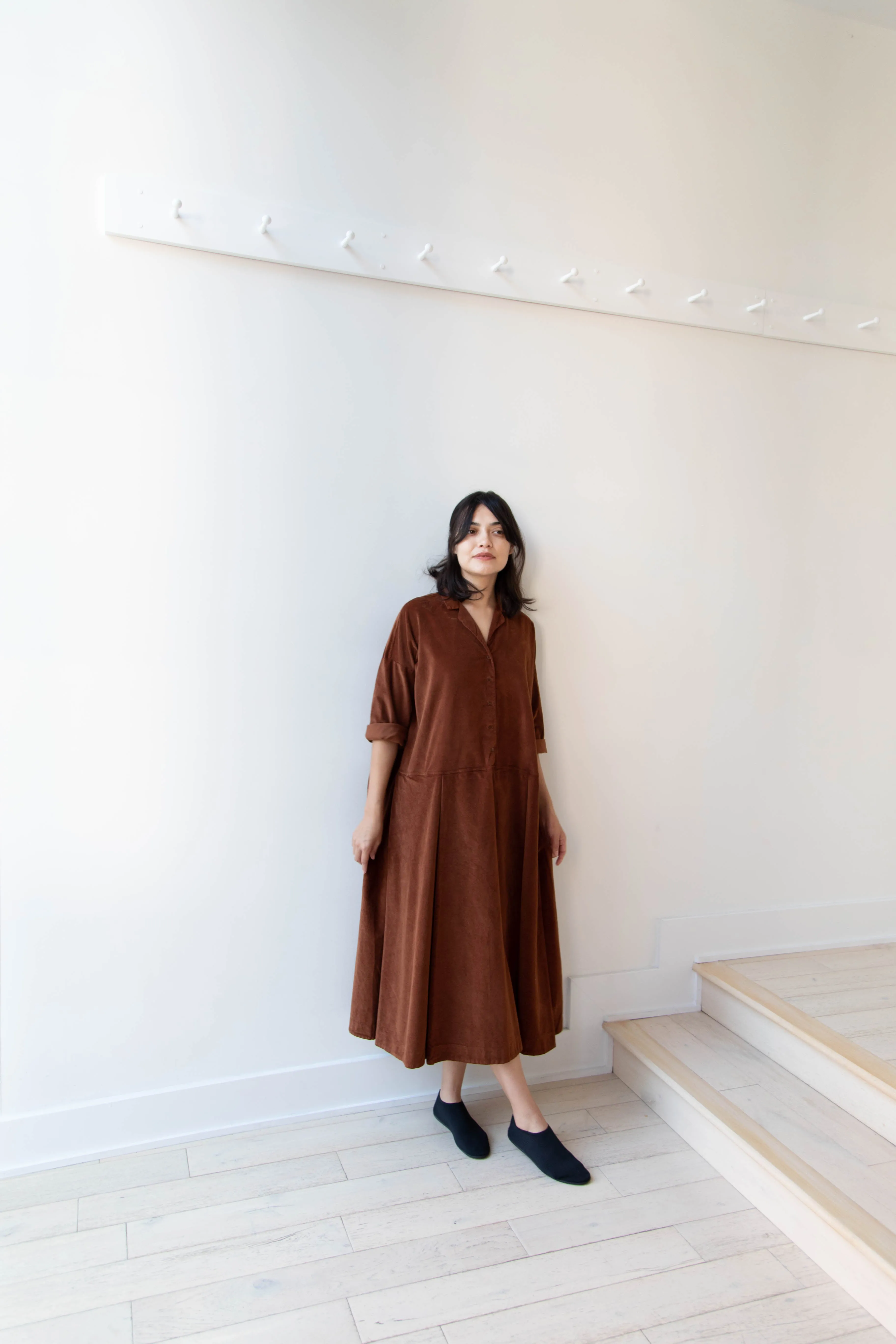 Album di Famiglia | Velvet Tailored Collar Dress in Rust