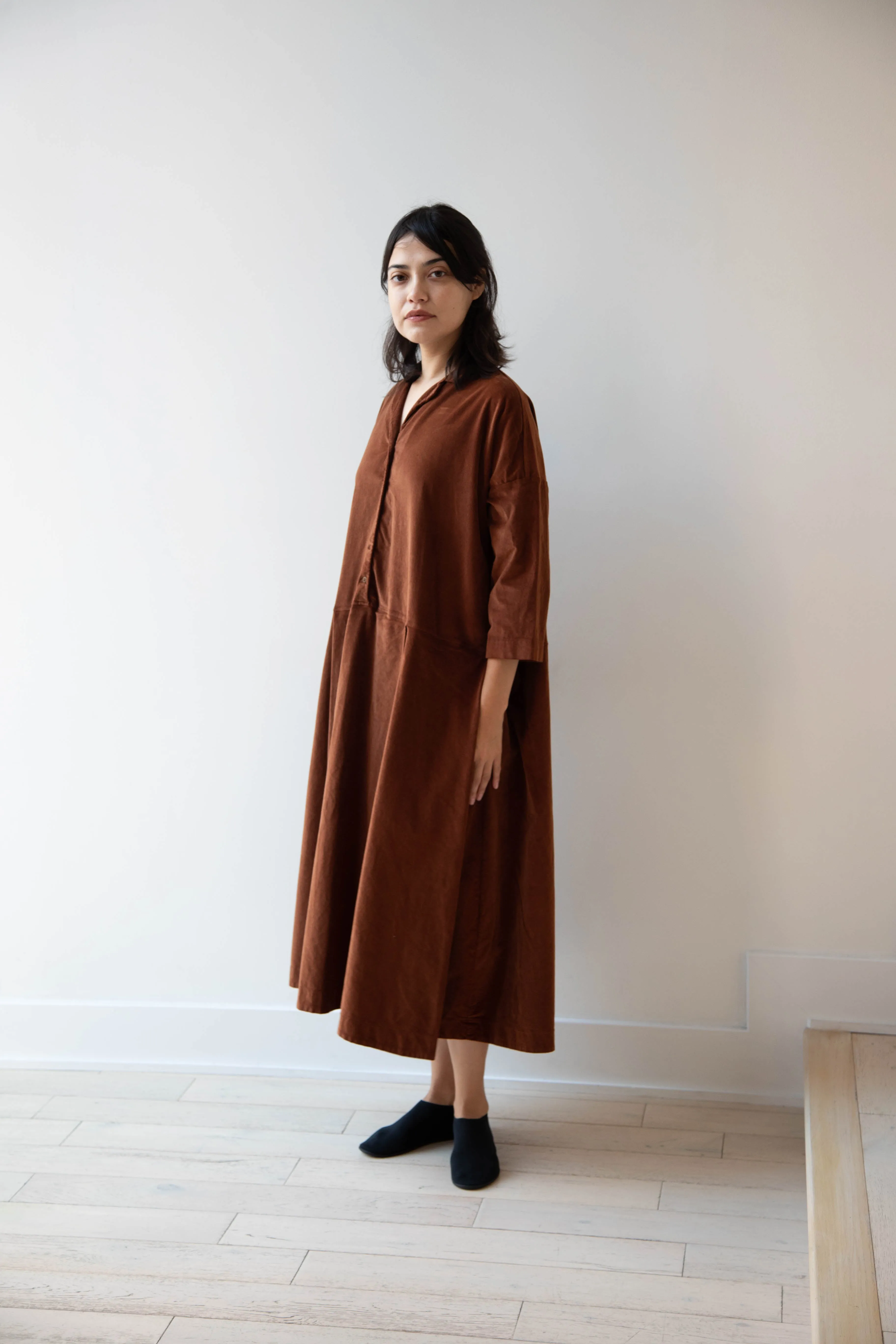 Album di Famiglia | Velvet Tailored Collar Dress in Rust