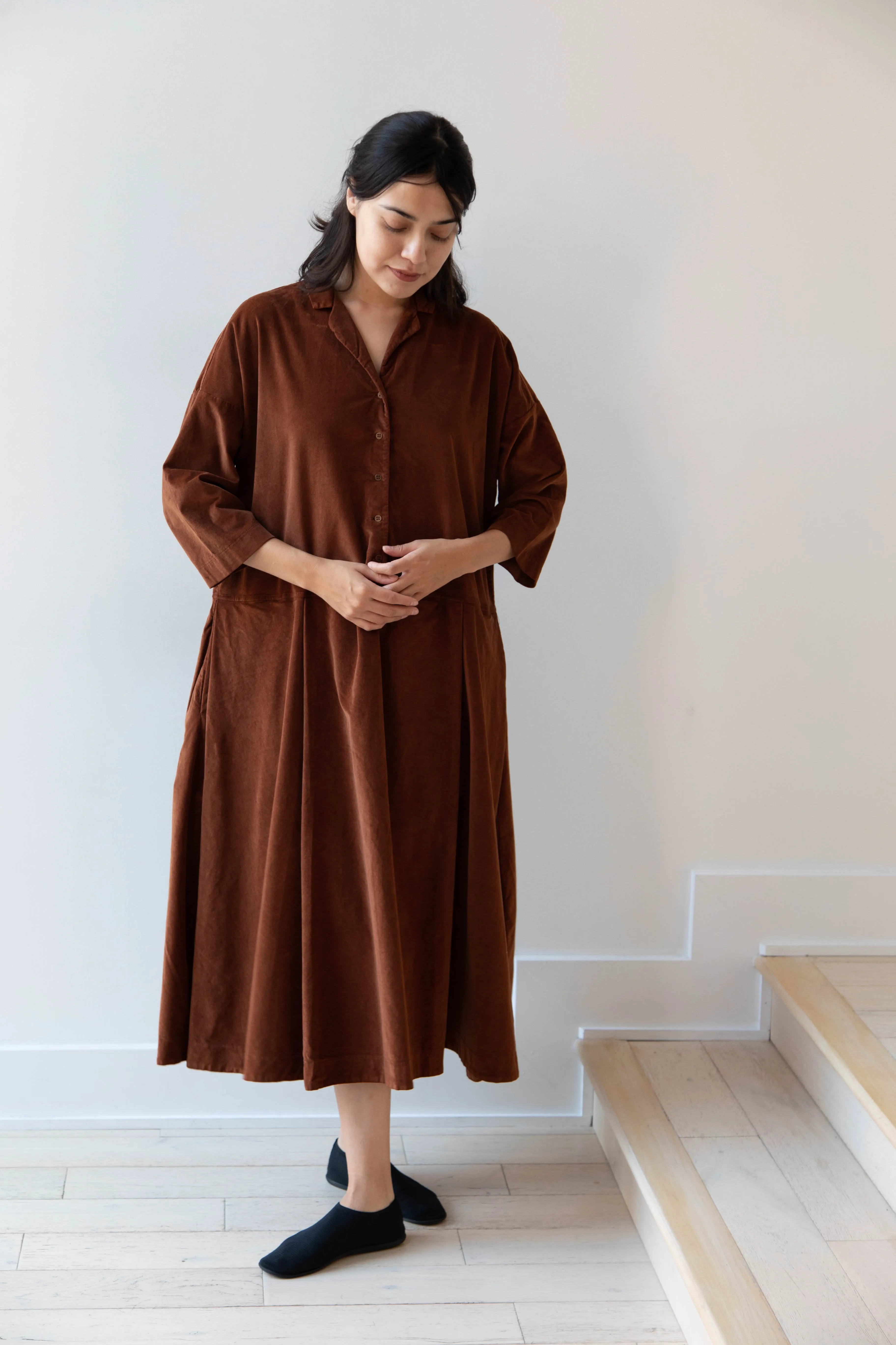 Album di Famiglia | Velvet Tailored Collar Dress in Rust