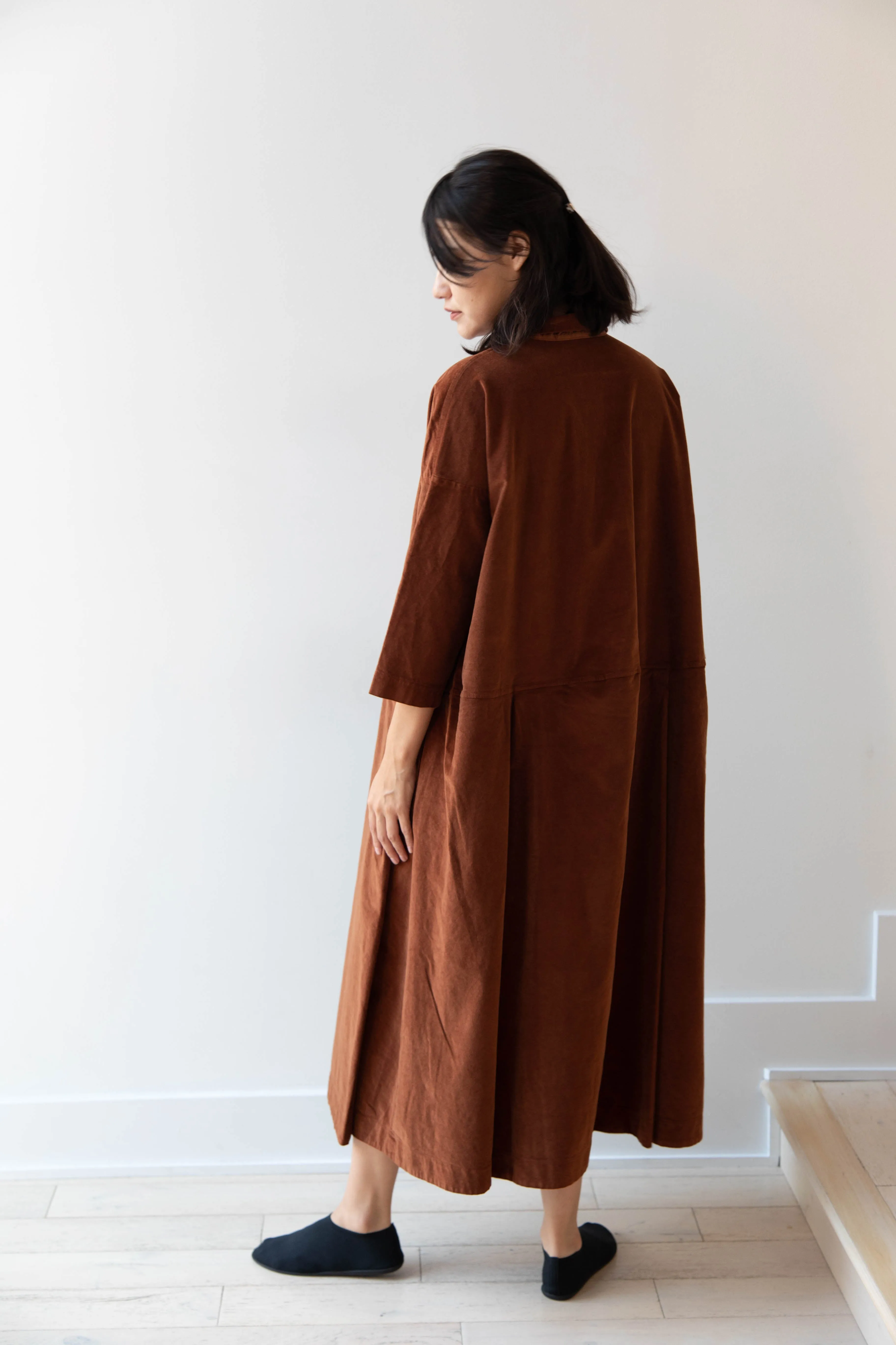 Album di Famiglia | Velvet Tailored Collar Dress in Rust