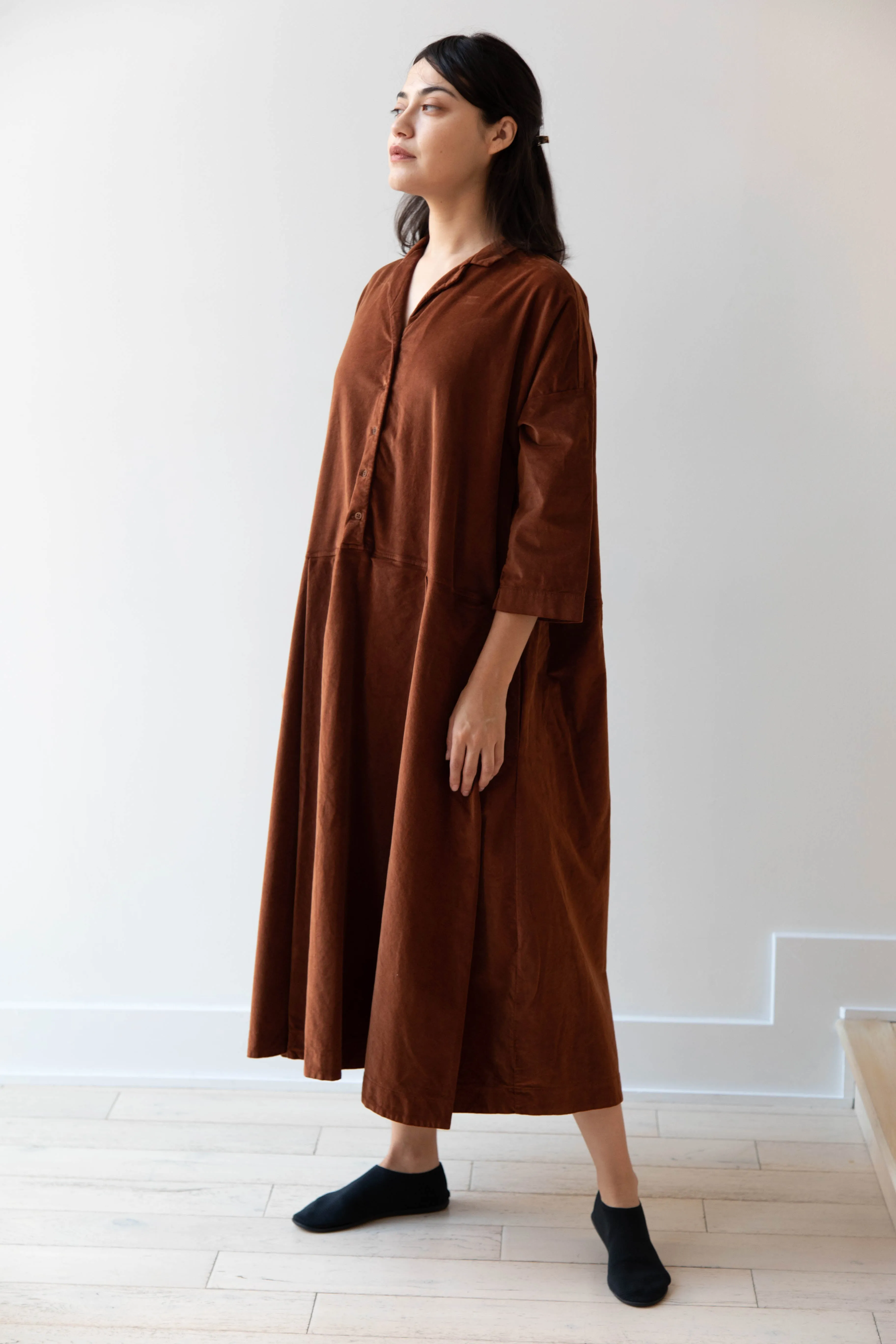 Album di Famiglia | Velvet Tailored Collar Dress in Rust