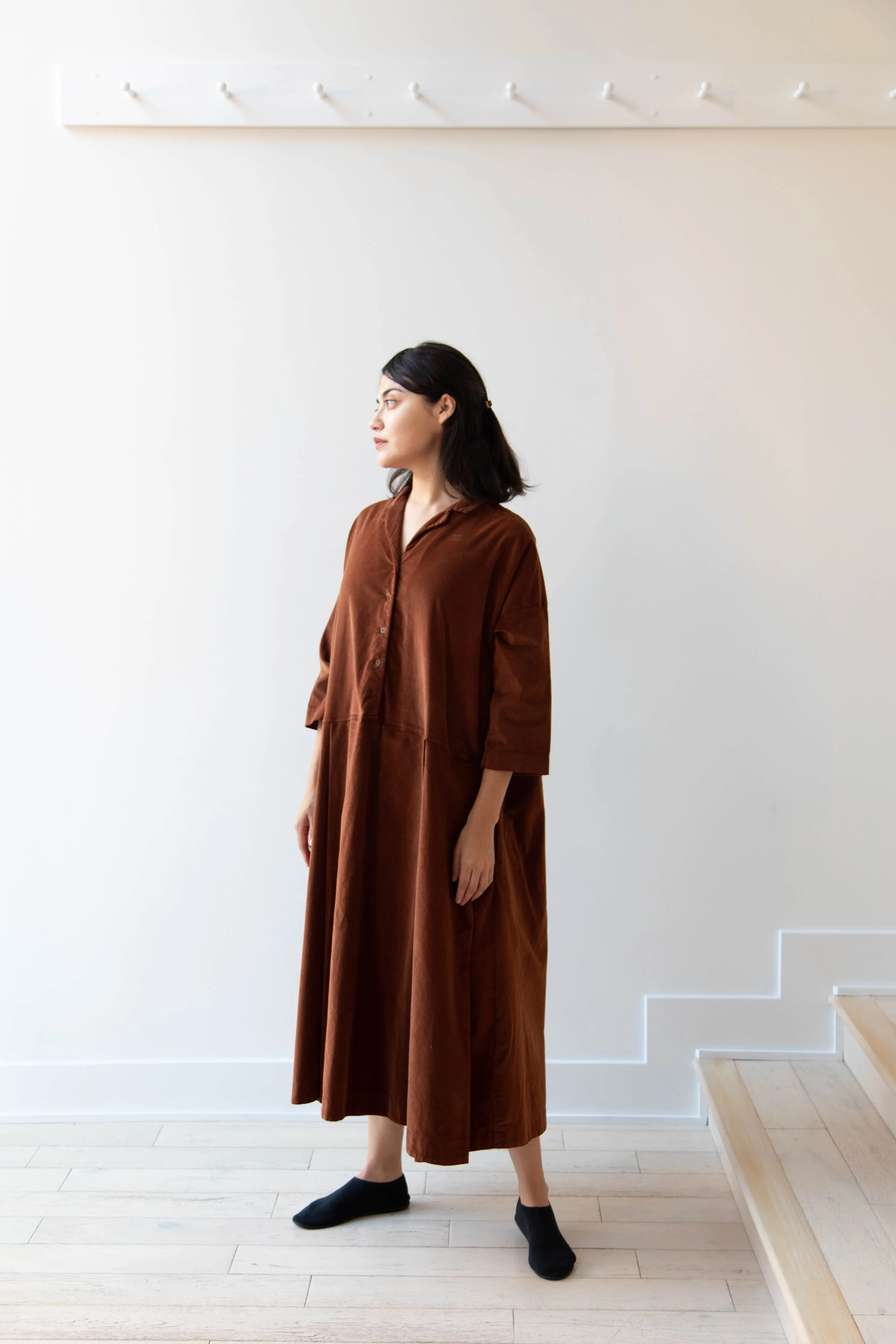 Album di Famiglia | Velvet Tailored Collar Dress in Rust