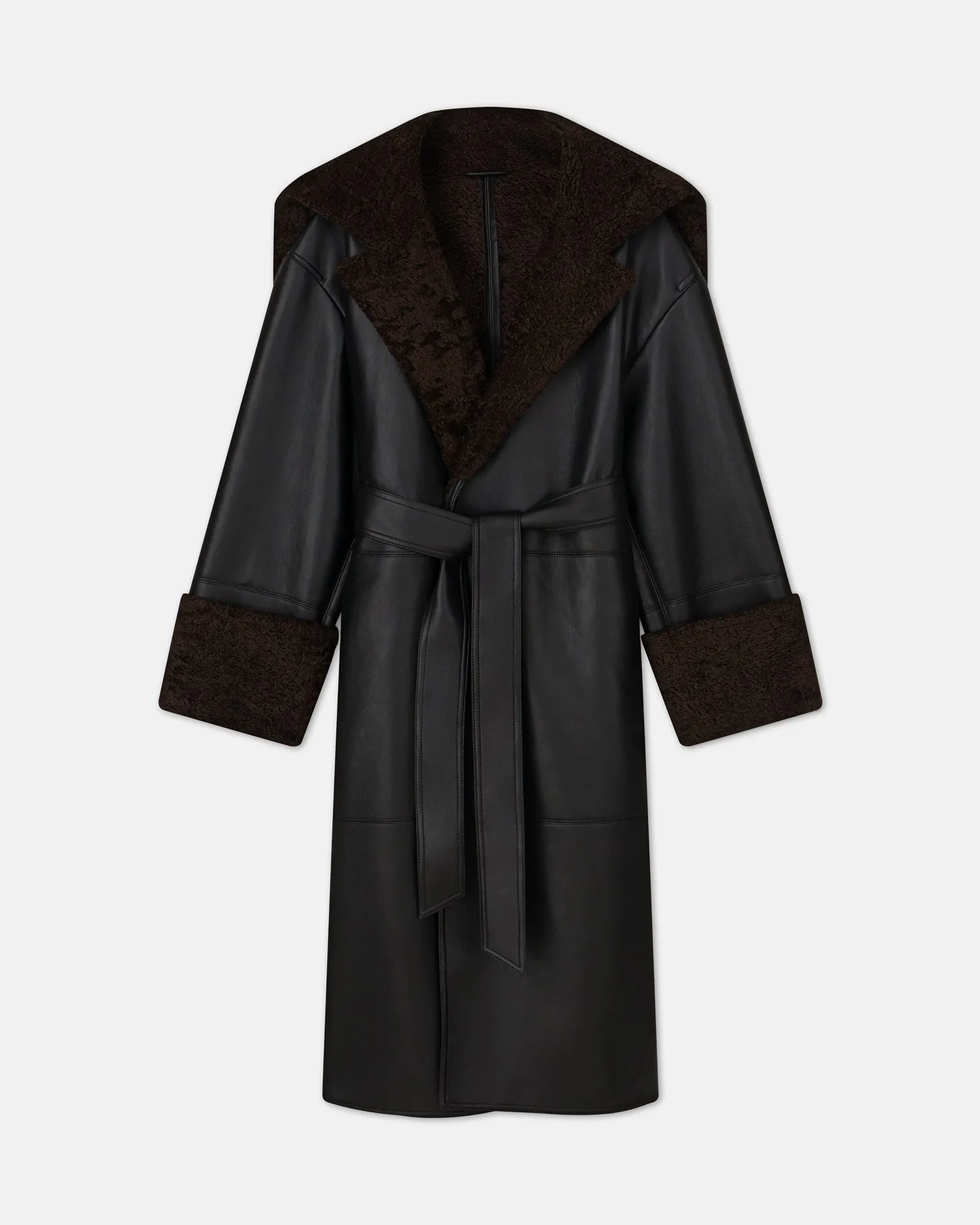 Alessi - Regenerated Leather Coat - Black Brown