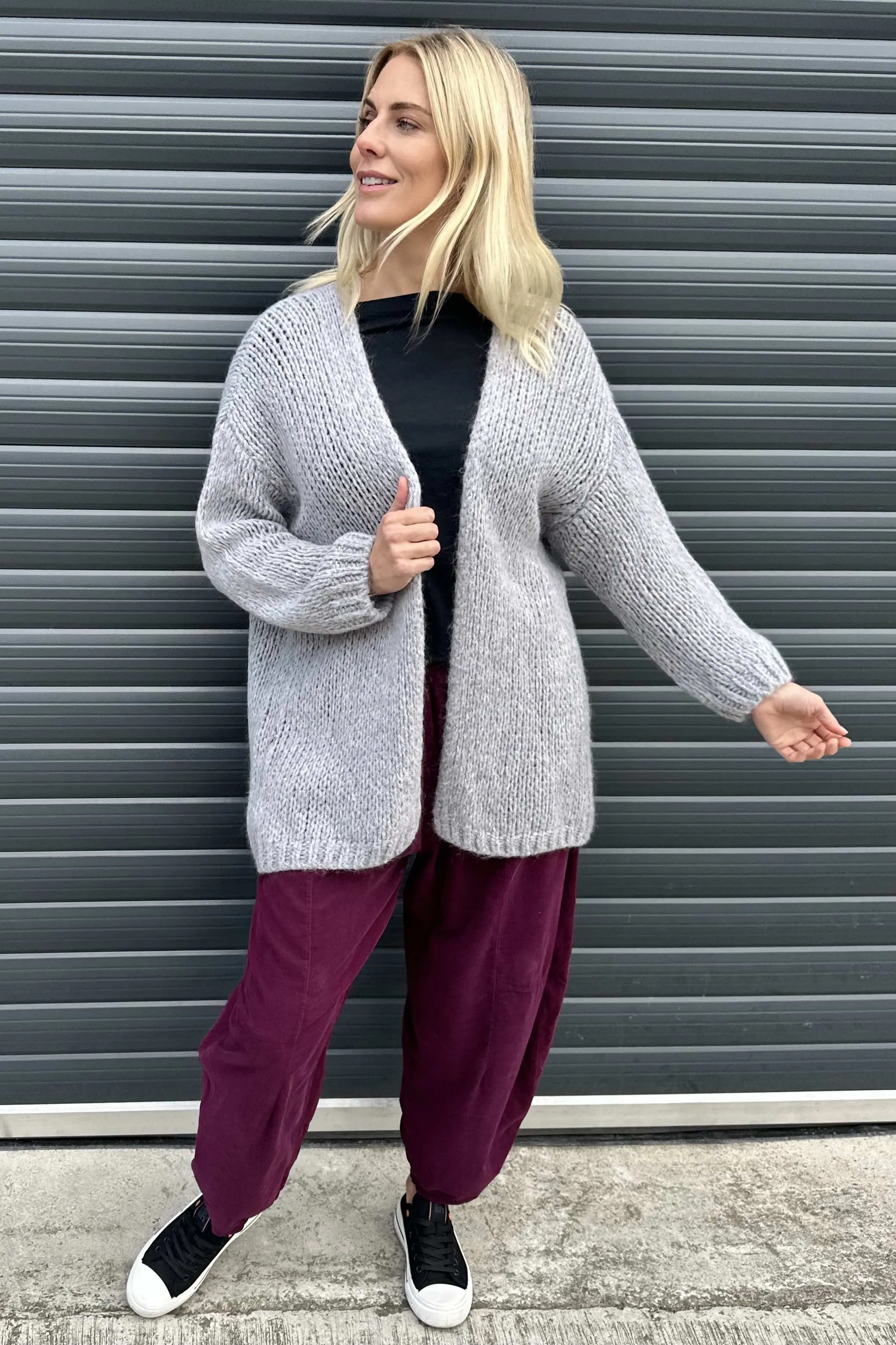 Annie Knitted Cardigan Grey