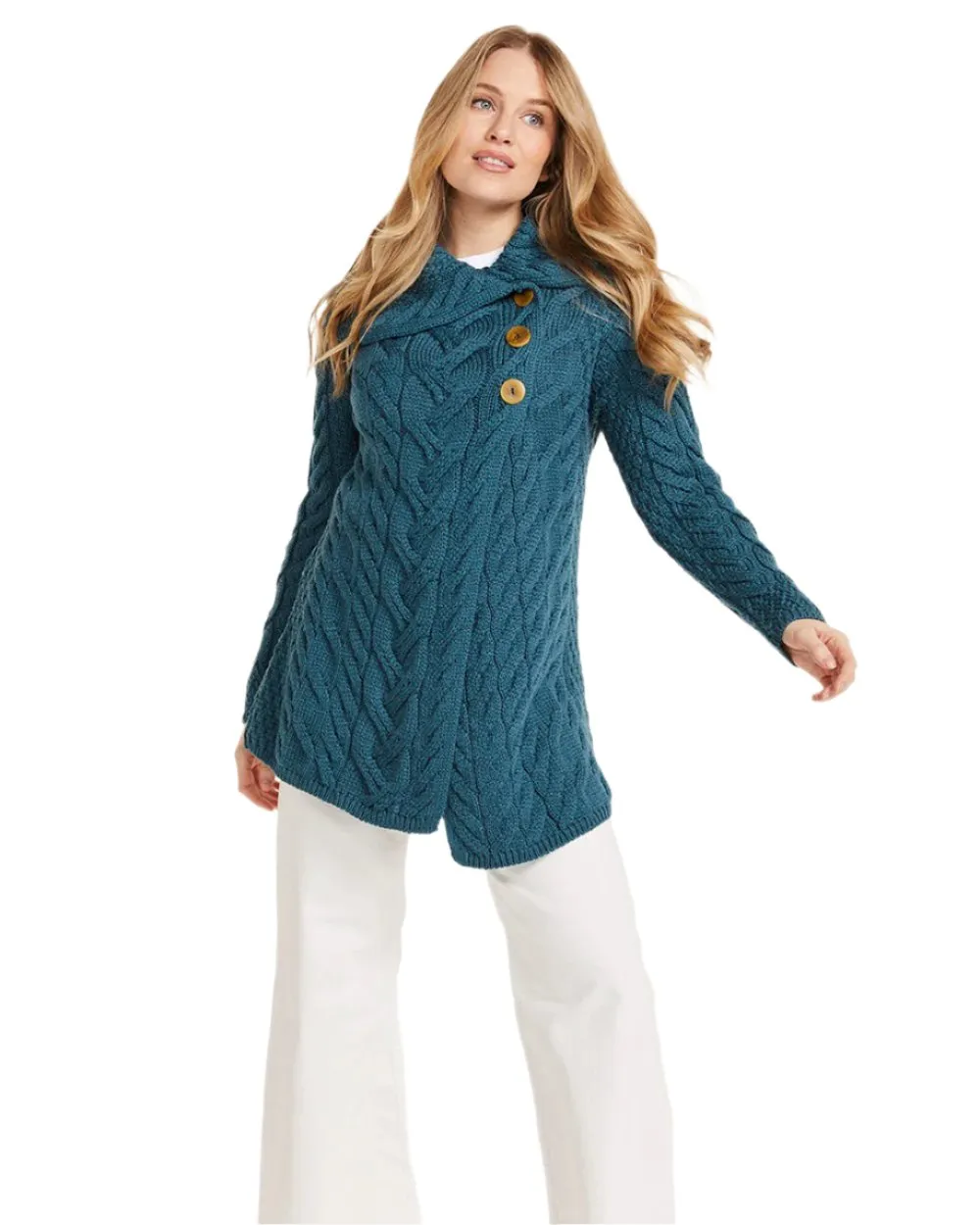 Aran Supersoft Merino Wool Long Cardigan