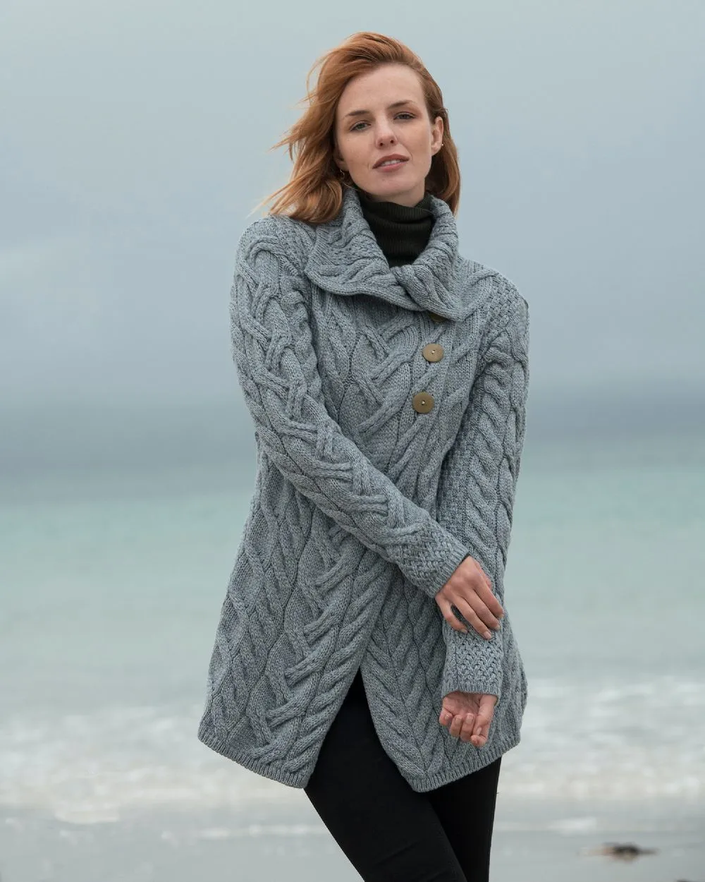 Aran Supersoft Merino Wool Long Cardigan