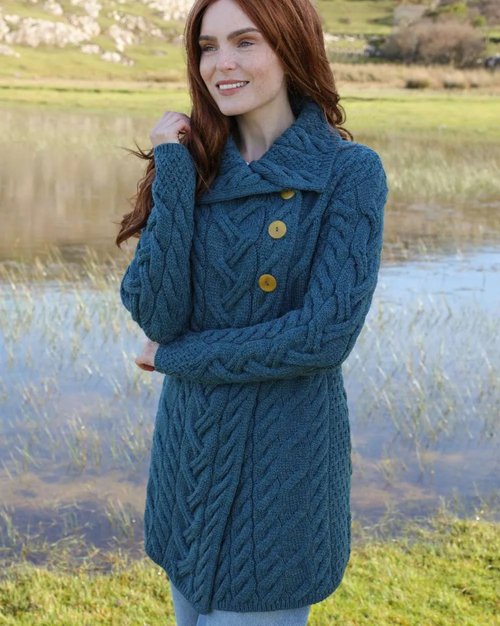 Aran Supersoft Merino Wool Long Cardigan