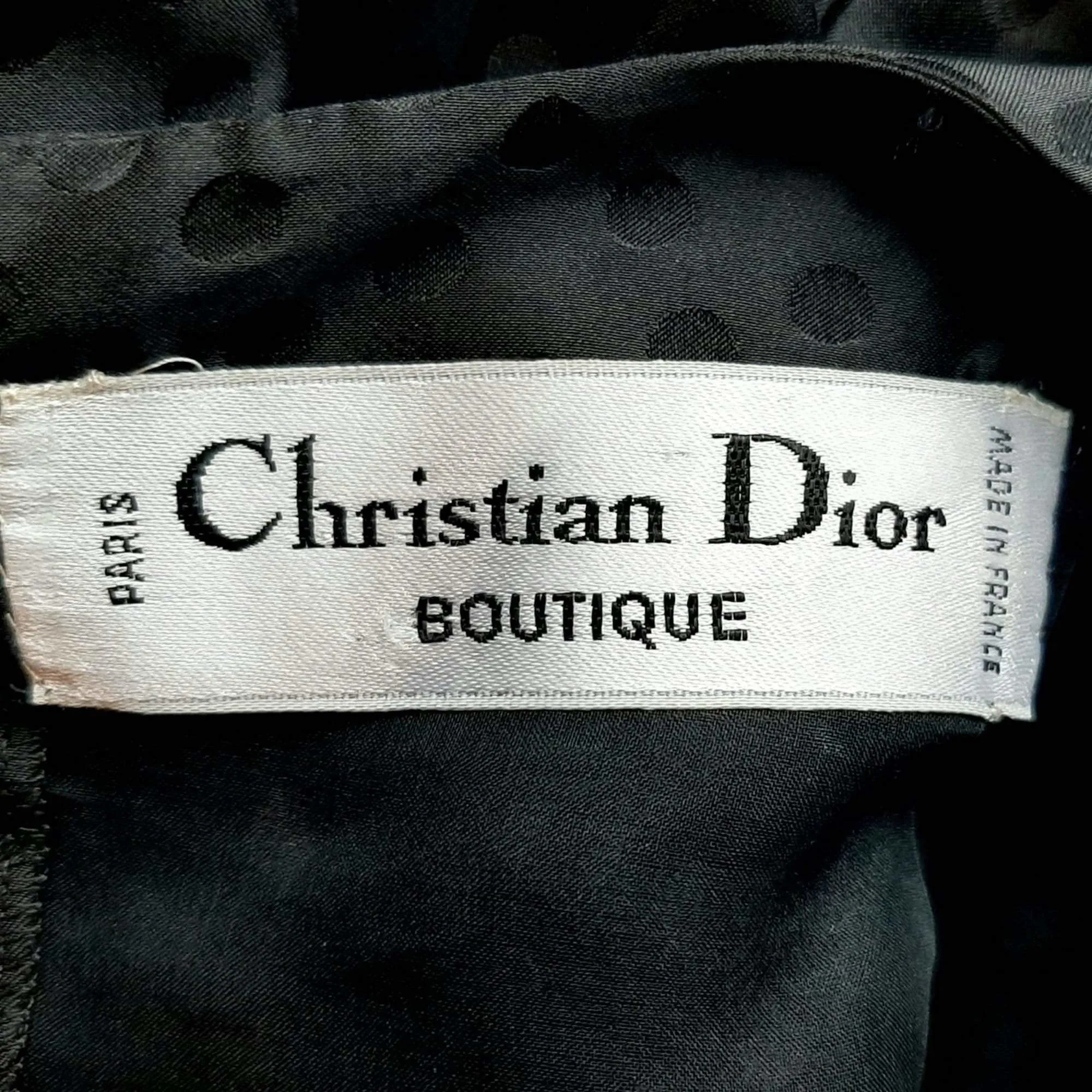 ARCHIVE - 1980s Christian Dior Black Polka Dot Silk Dress