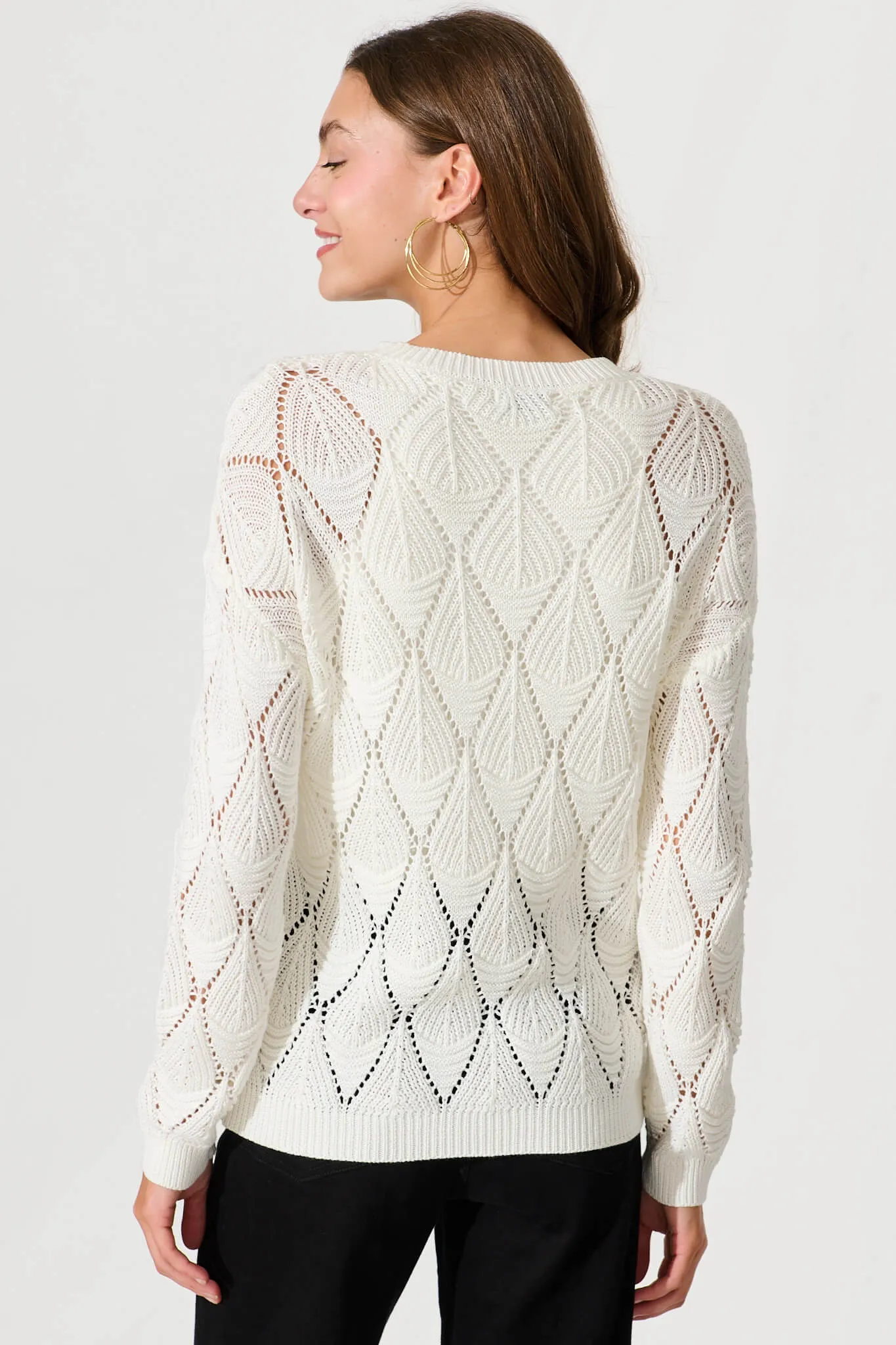 Azelia Knit In Cream Wool Blend