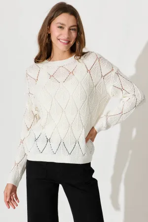 Azelia Knit In Cream Wool Blend