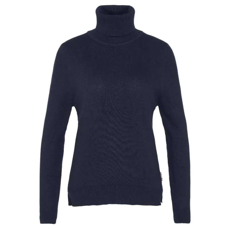 Barbour Pendle Roll Neck Knitted Ladies Jumper - Navy/Hessian Tartan