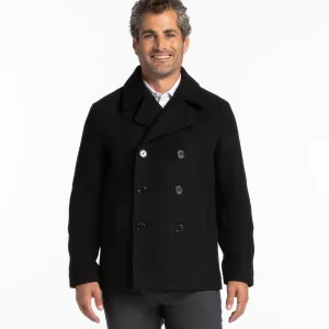 Black Double-Breasted Peacoat