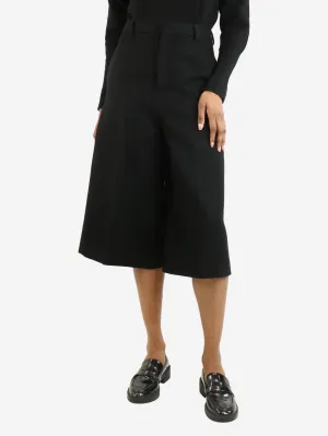 Black wide-leg wool culottes - size UK 8