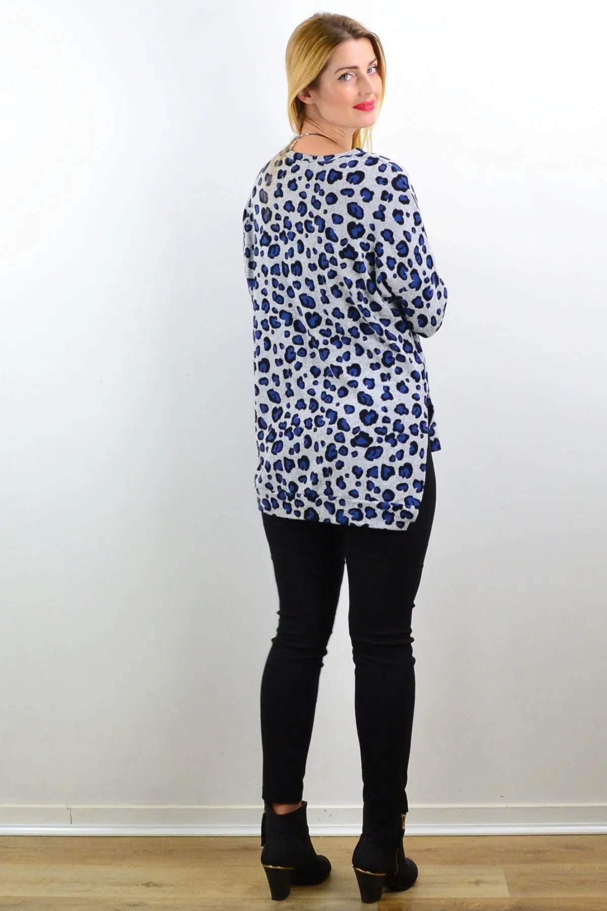 Blue Spot Fleece Tunic Top