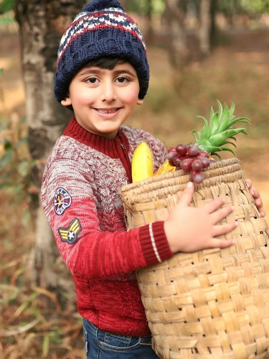 Boy's Maroon Red Sweater - EBTSWT20-002