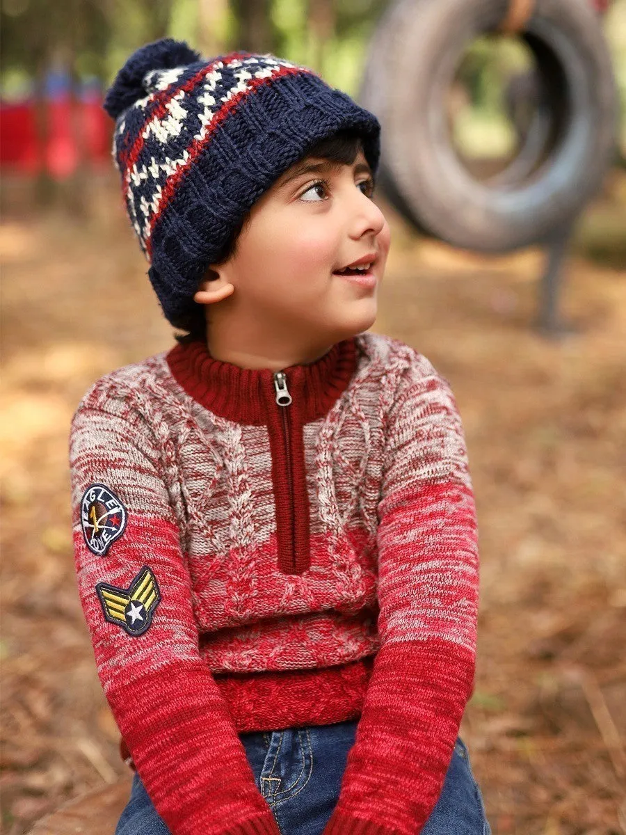 Boy's Maroon Red Sweater - EBTSWT20-002