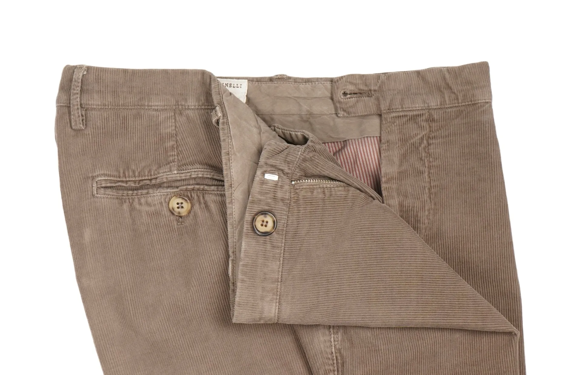 Brunello Cucinelli – Taupe Corduroy Trousers 56