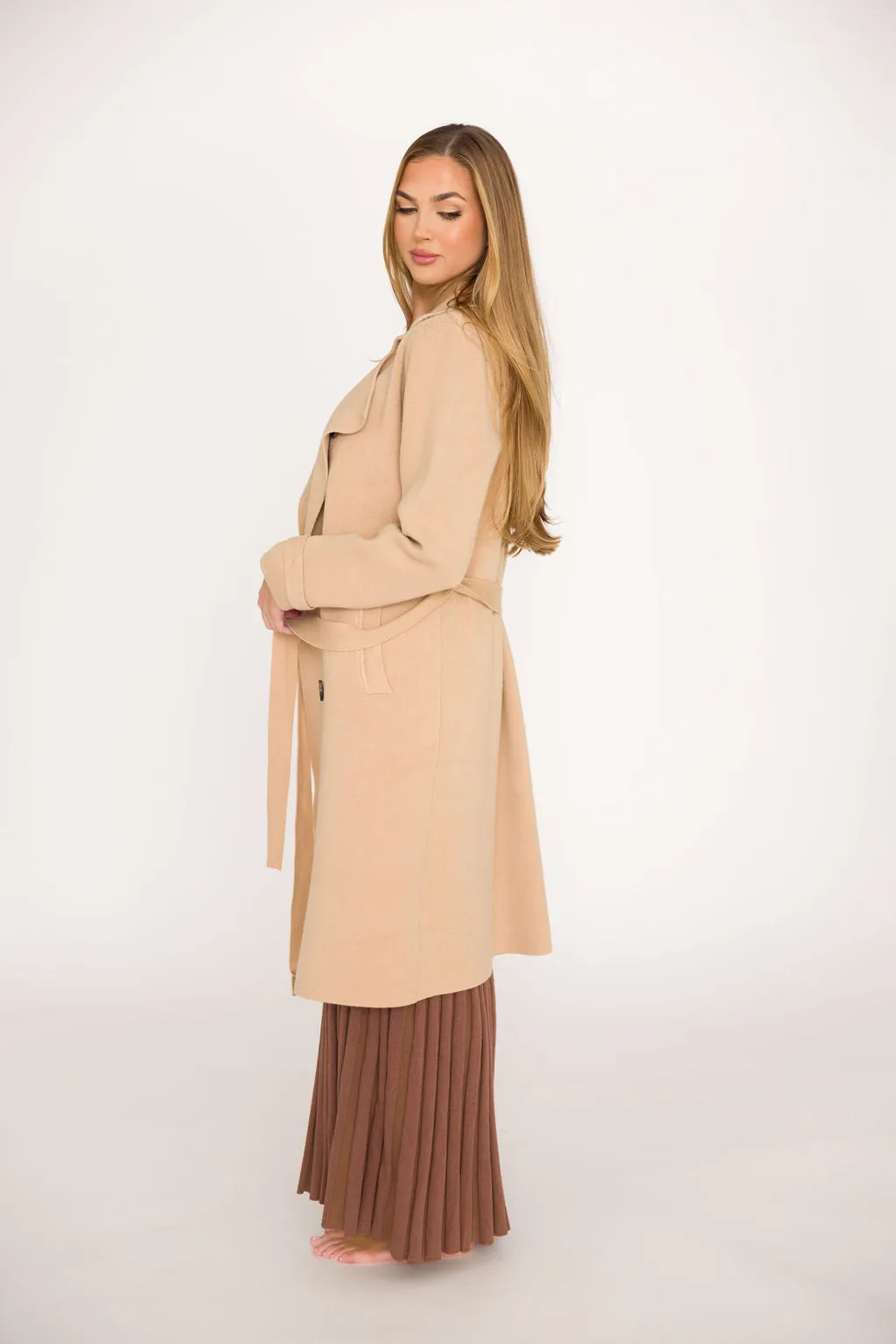 Cadenza Cashmere-Blend Peacoat in Camel *LUXURY ITEM*