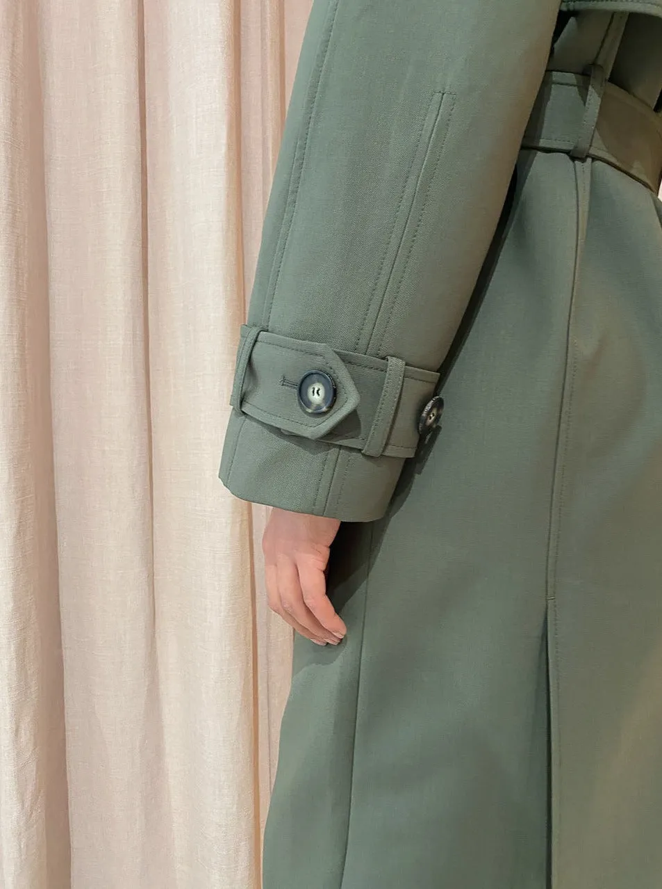 Camilla and Marc Mateo Trench Coat in Willow Green