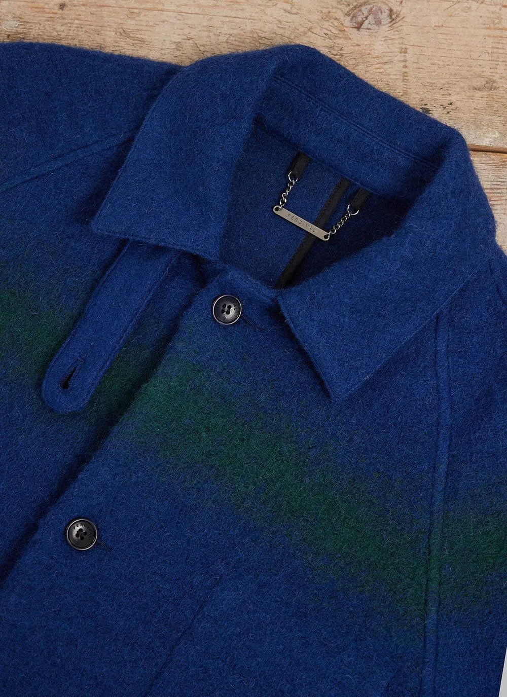 Car Coat | Gradient Wool | Blue with Forest