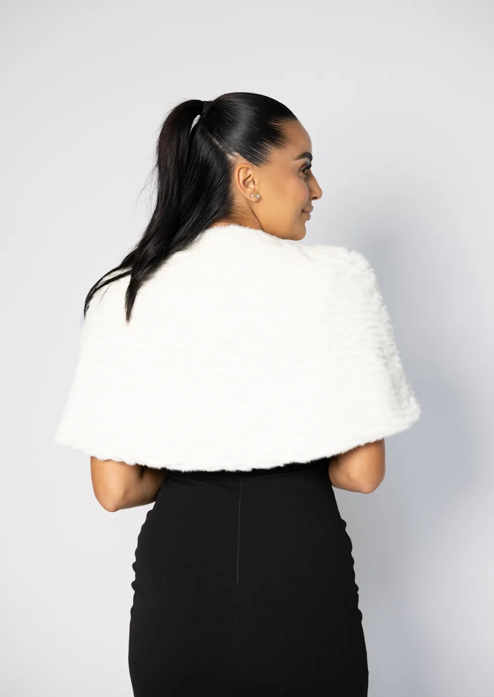 Casablanca Ivory Fur Cape