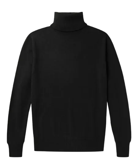 Cashmere Roll Neck Sweater Black