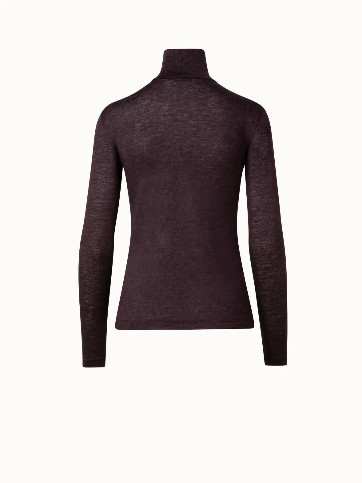 Cashmere Silk Jersey Mock Neck Pullover