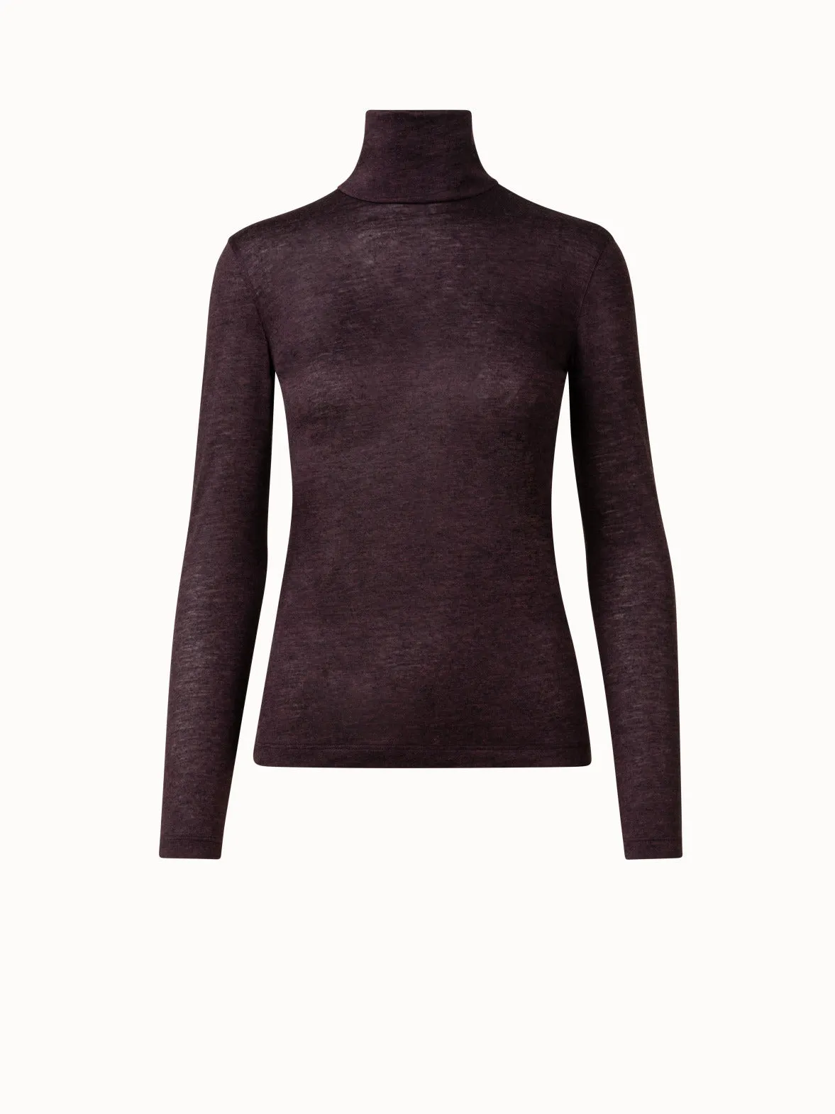 Cashmere Silk Jersey Mock Neck Pullover